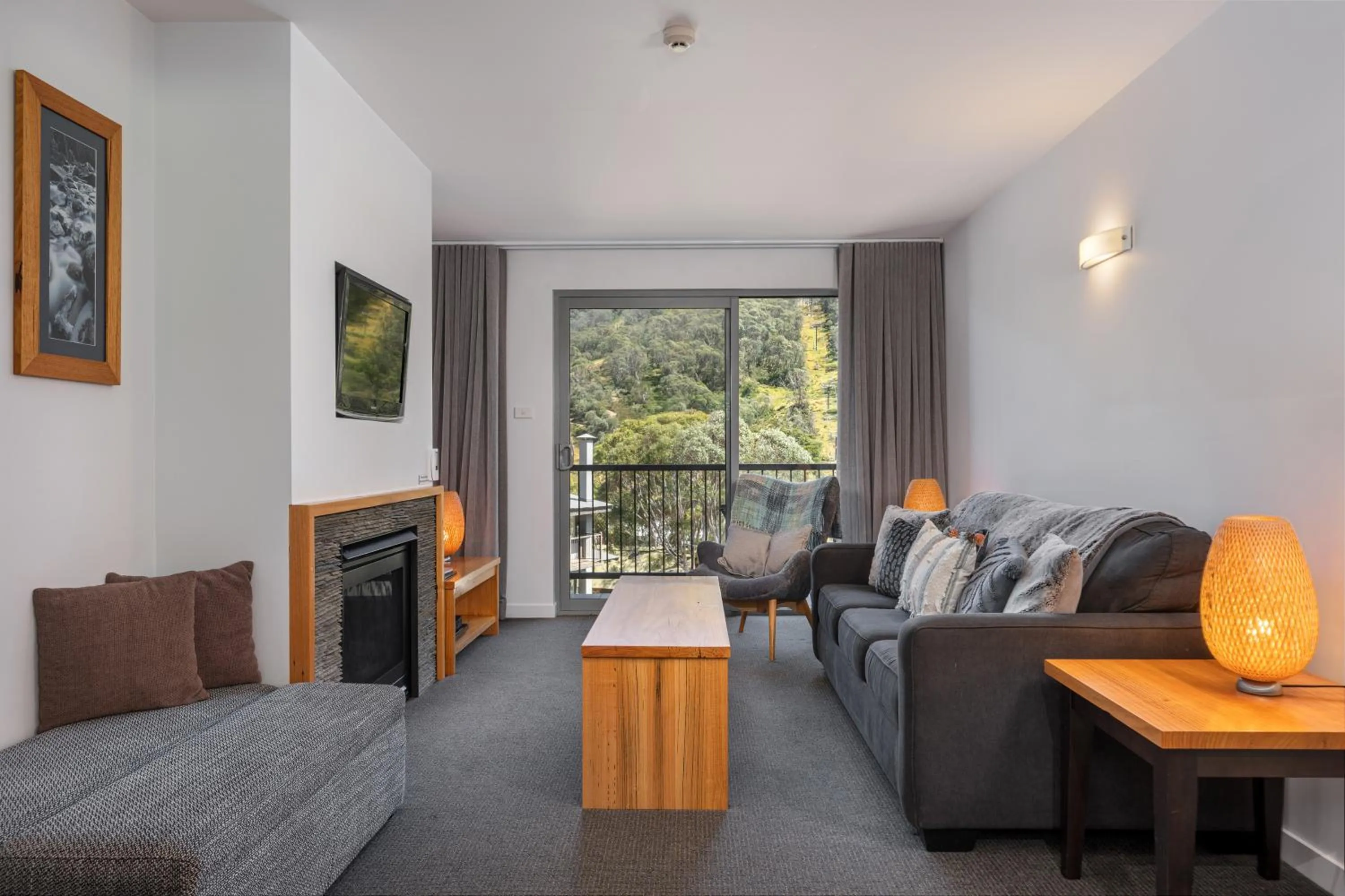 Seating area in Snowgoose Apartments