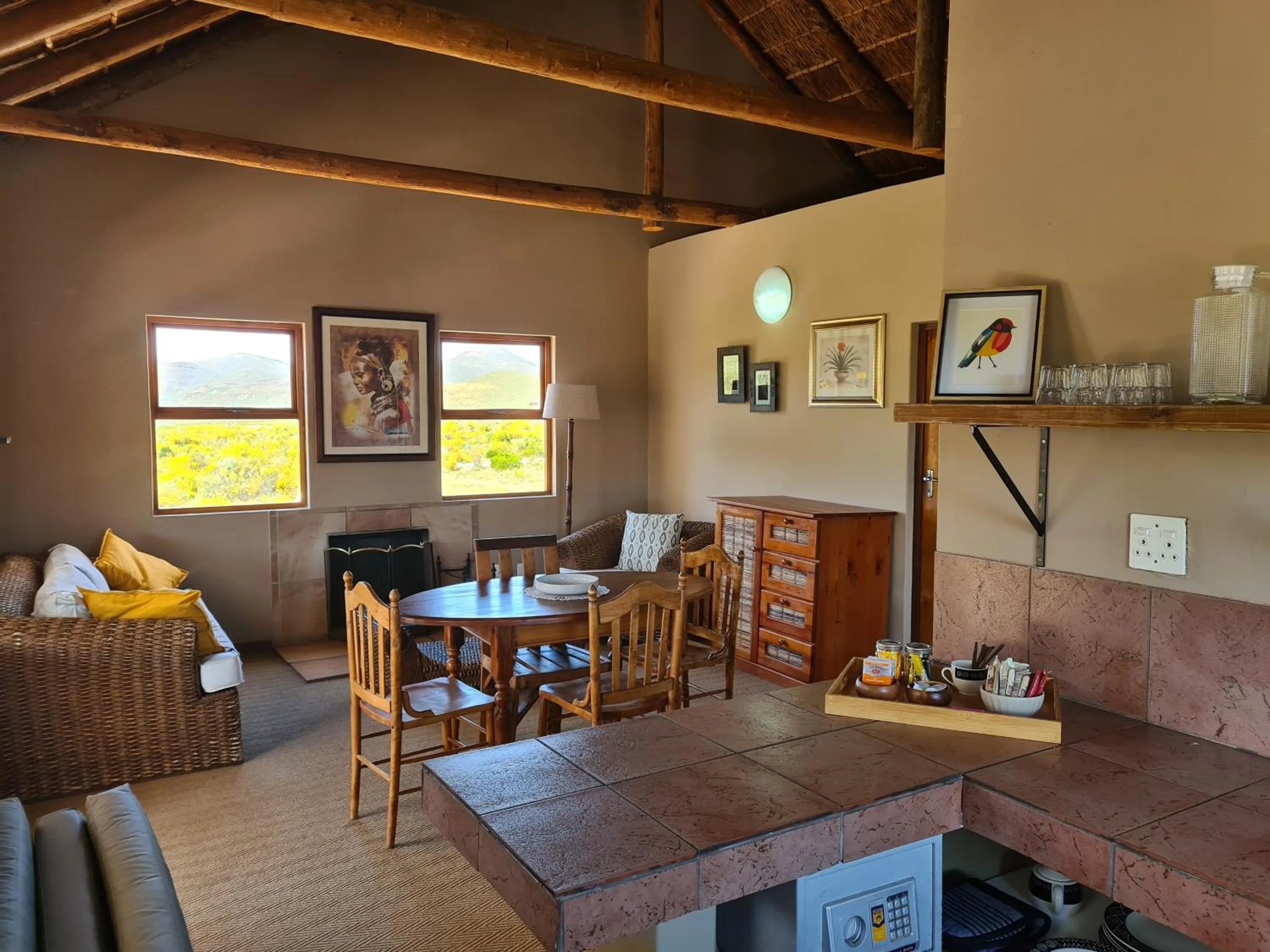 Living room in African Game Lodge