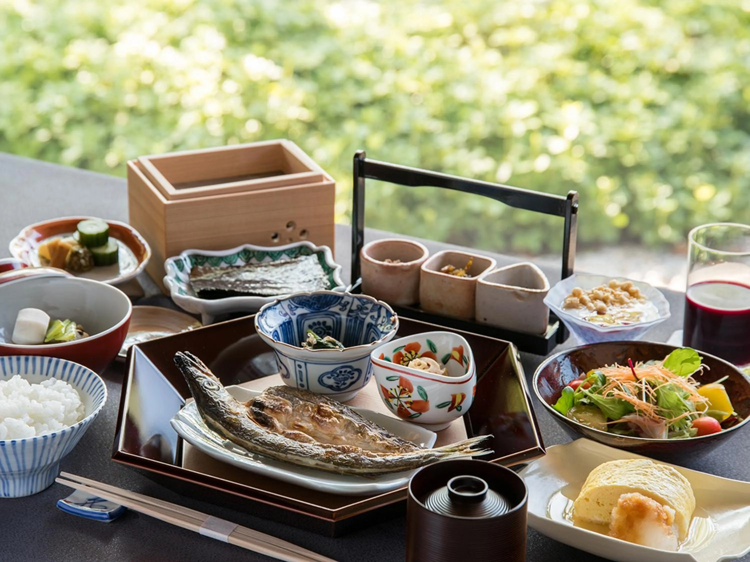 Asian breakfast in Auberge Yusura