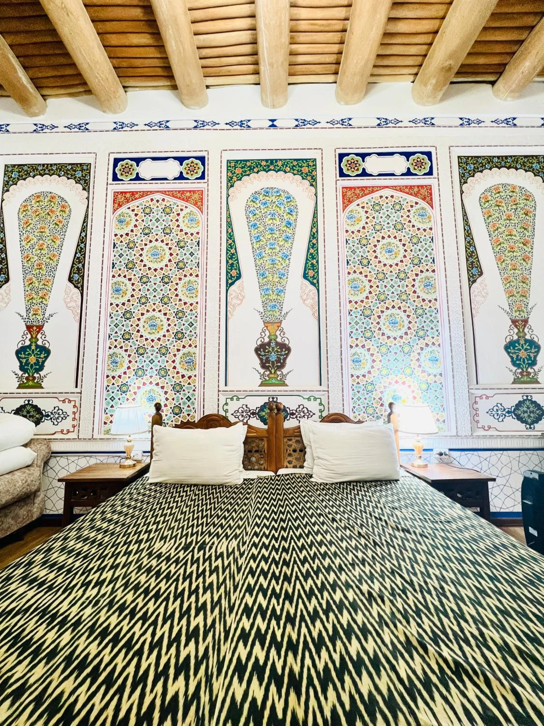 Bed in Komil Bukhara Boutique Hotel