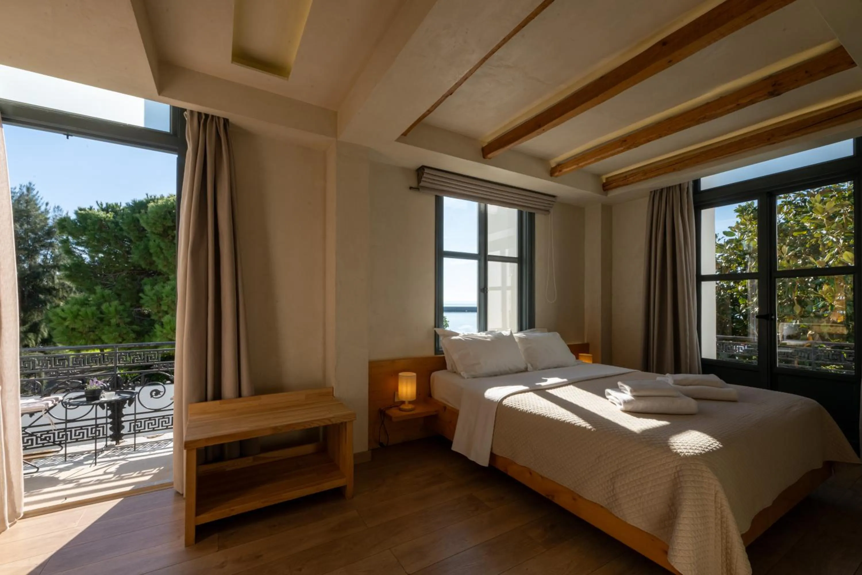 View (from property/room), Bed in Panellinion Luxury Rooms