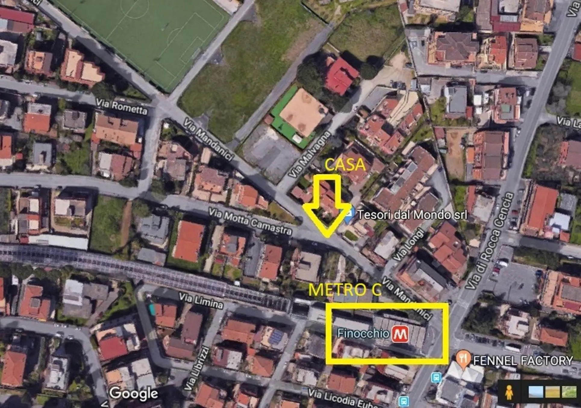 Bird's eye view in La Casa degli Artisti