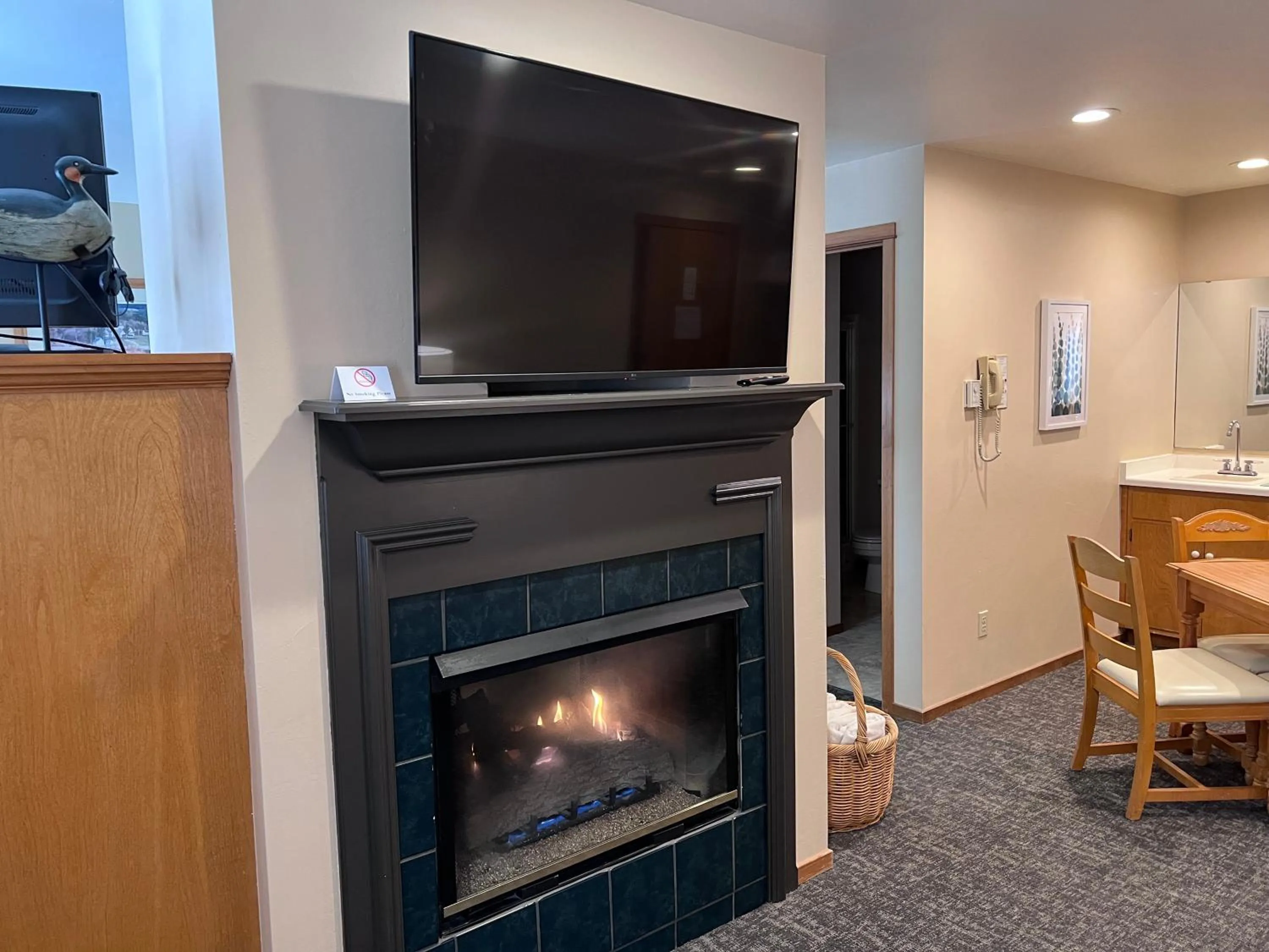 fireplace in Homestead Suites - Fish Creek