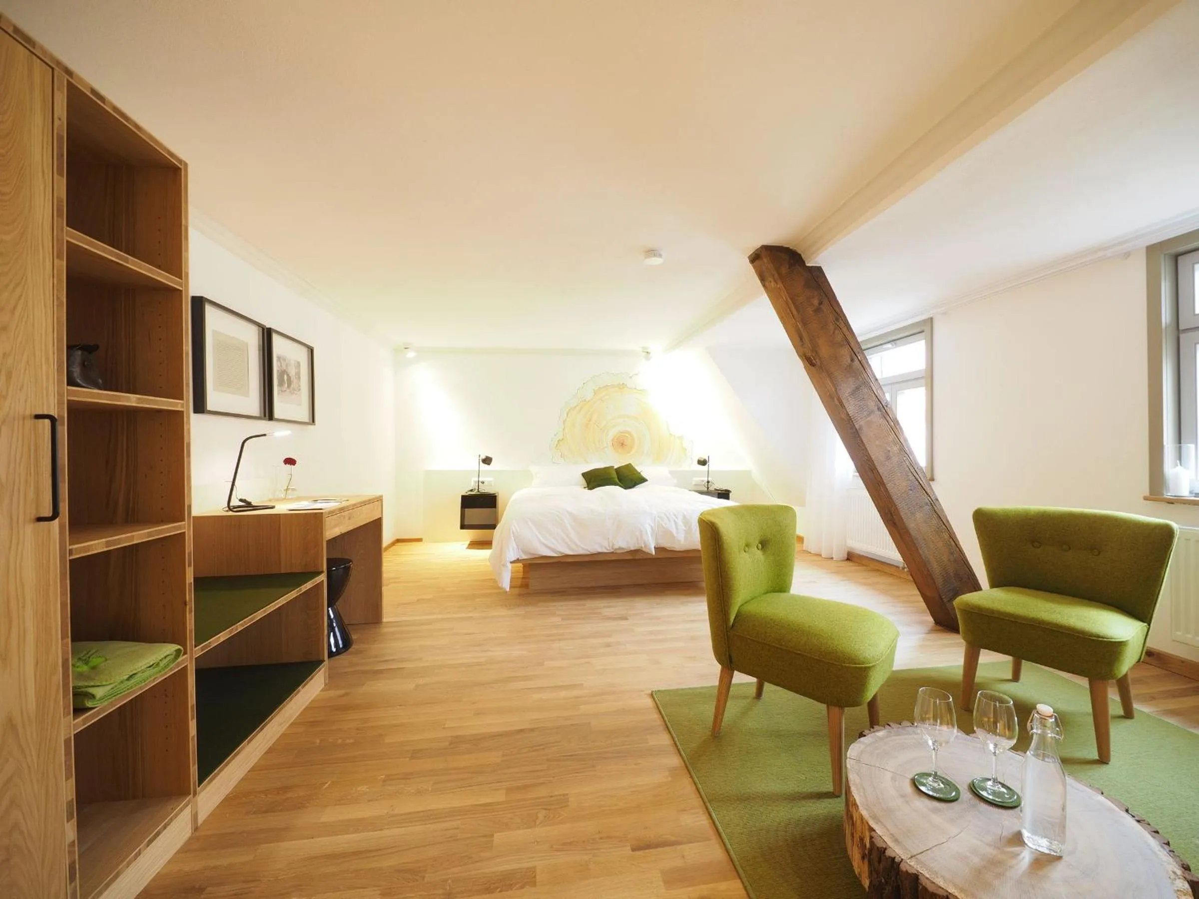 Bathroom, Bed in Gasthaus Schwanen