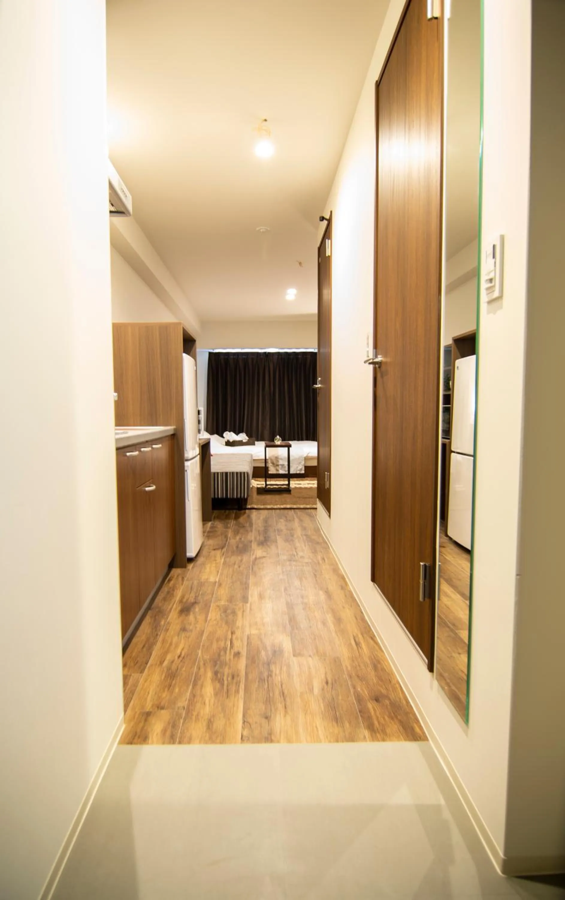 kitchen, Bed in e-stay ebisu