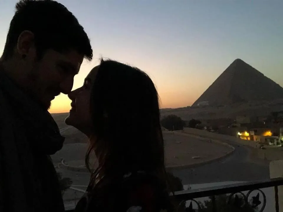 Sunset in Pyramids View Inn Bed & Breakfast