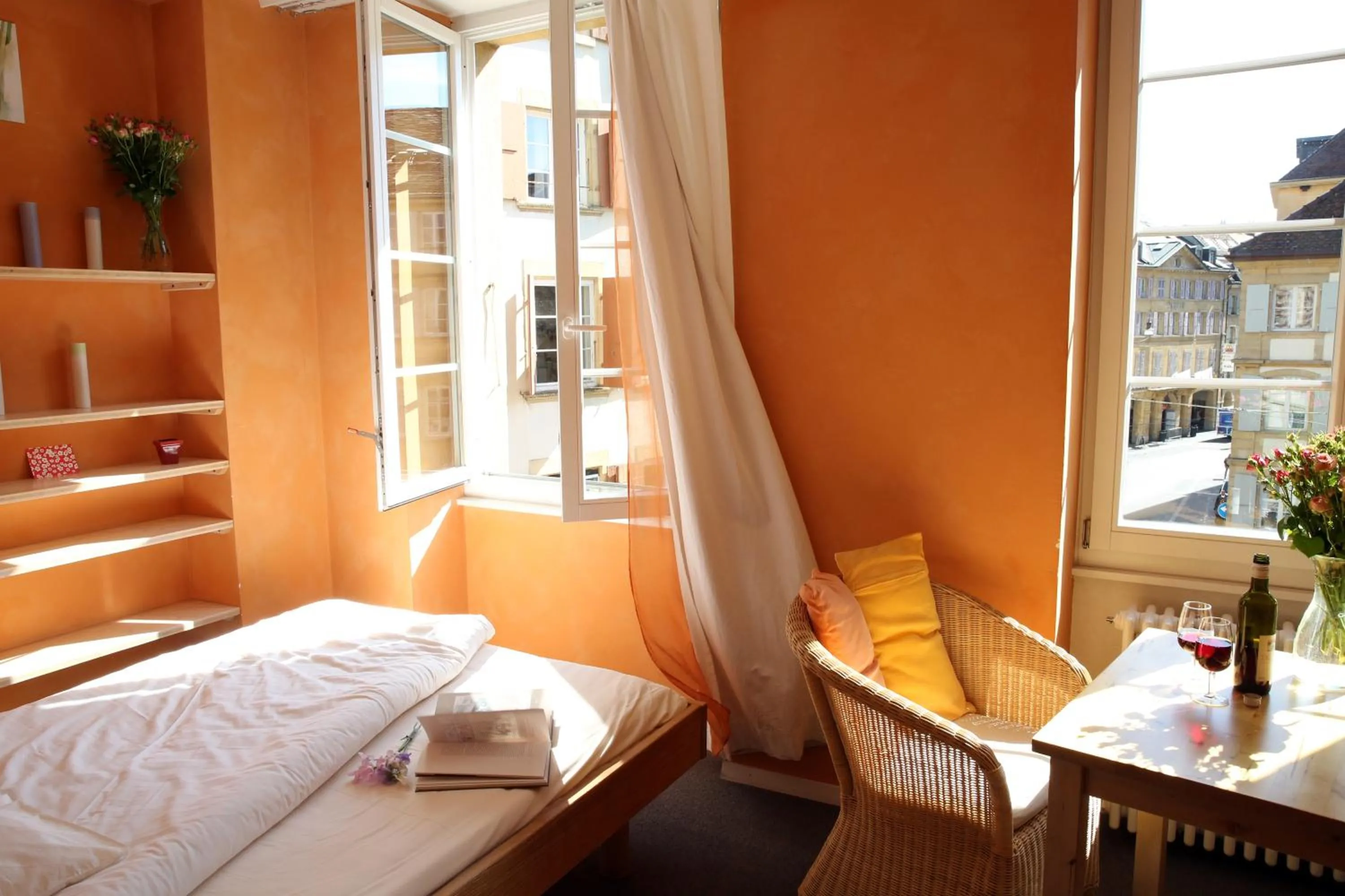 Bed in Le Café-Hôtel de L'Aubier