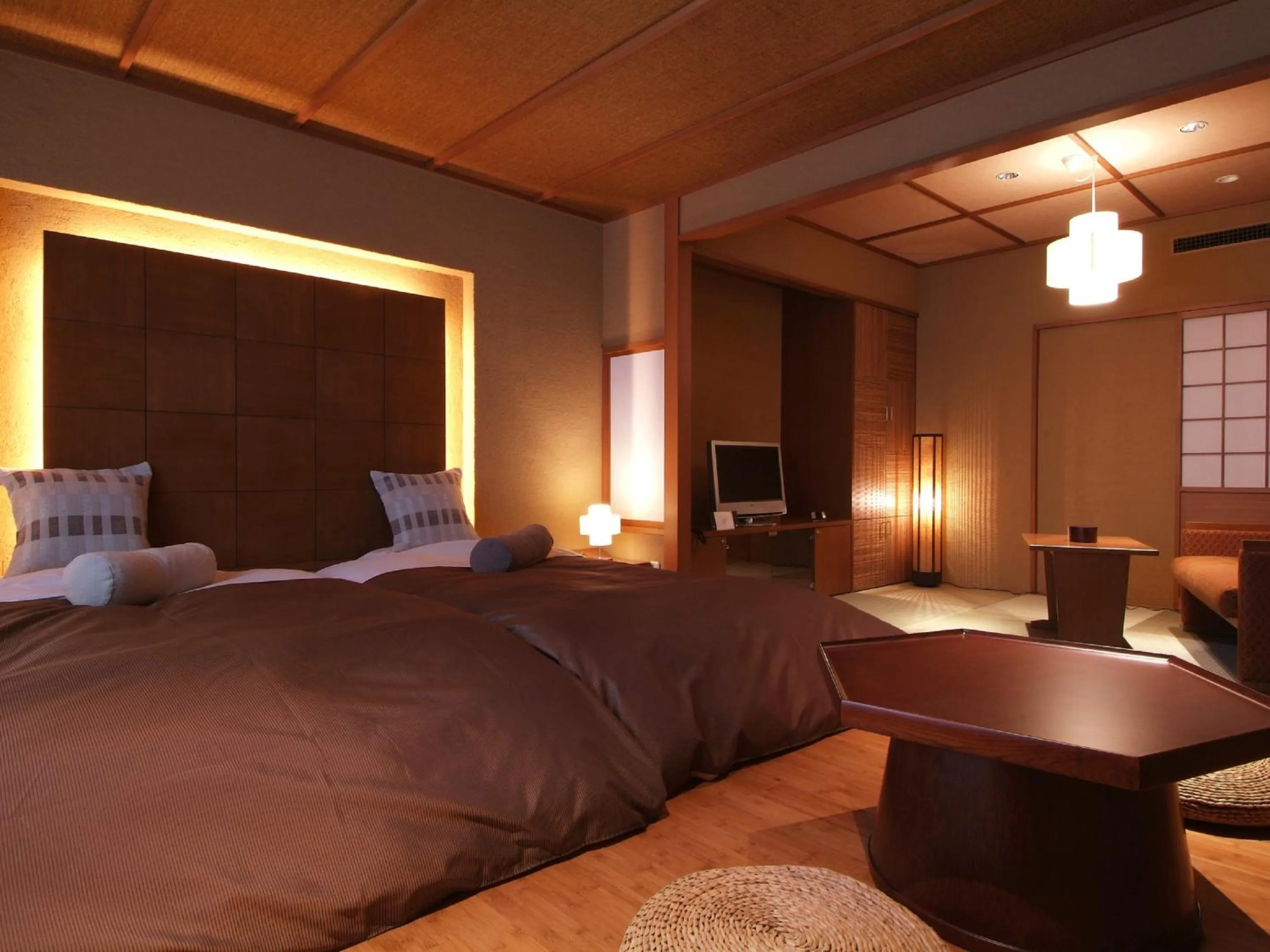 Bed in Kinugawa Plaza Hotel