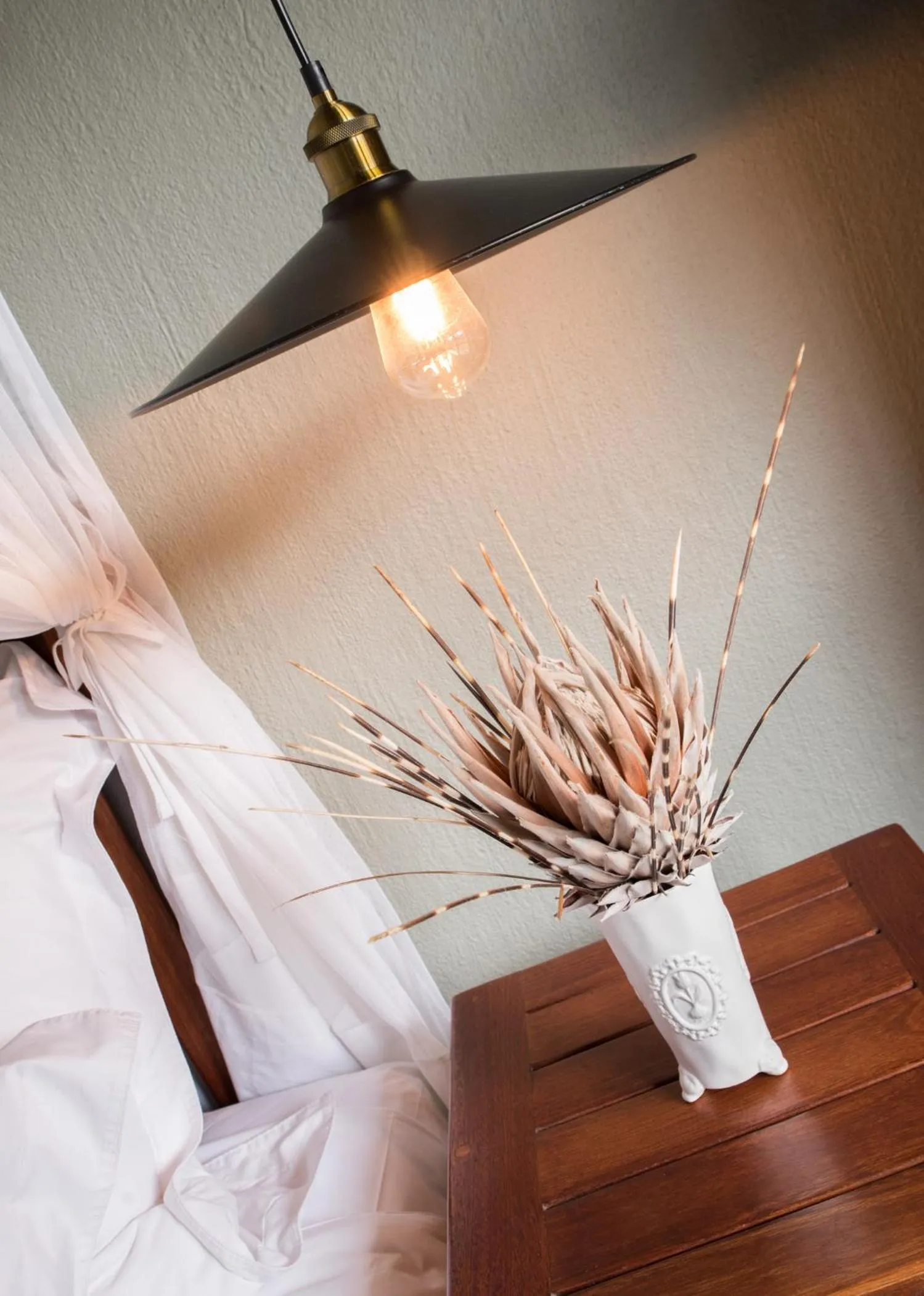 Decorative detail, Bed in La Lechere Guest House