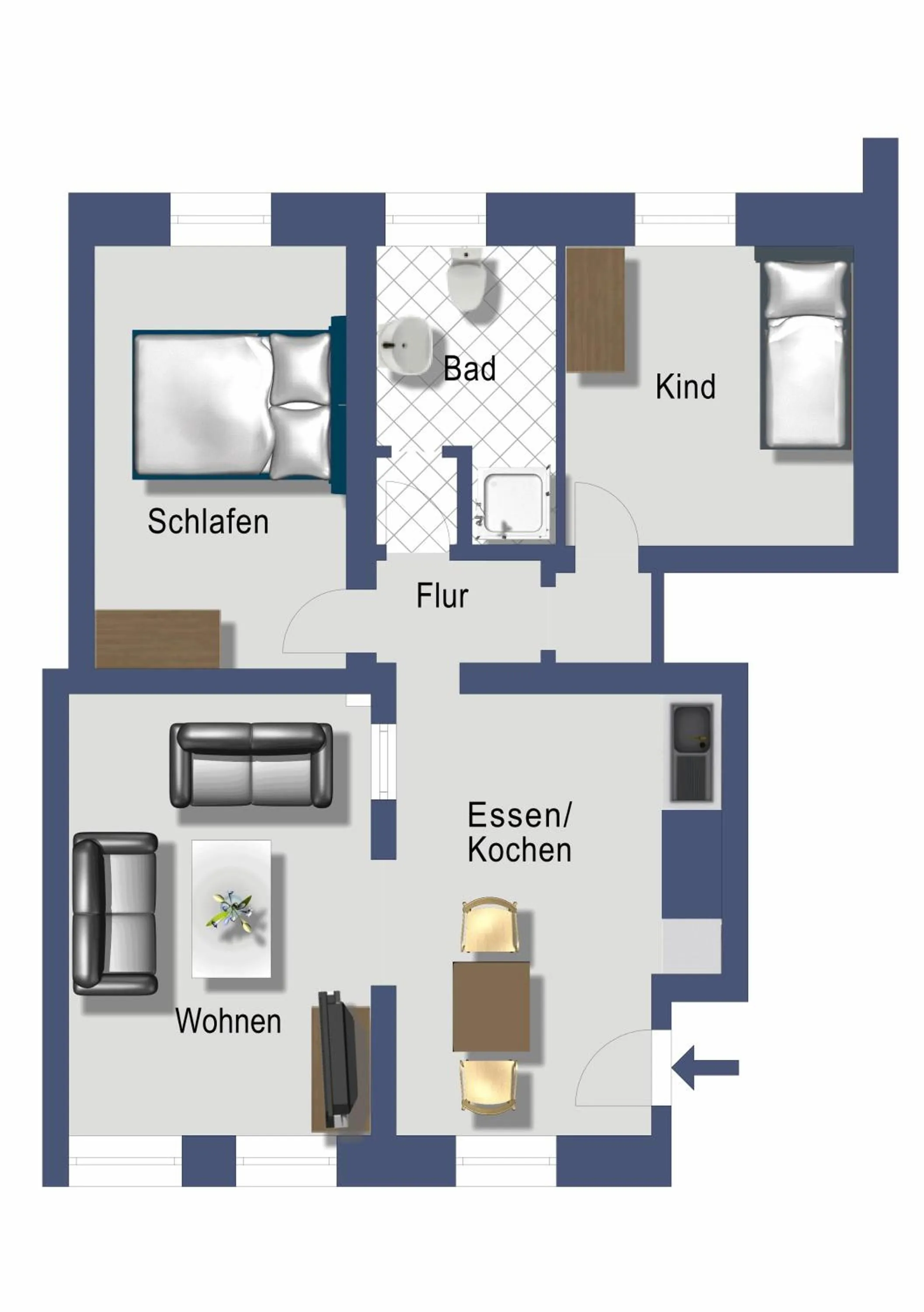 Floor plan in Appartementhaus Schleiblick