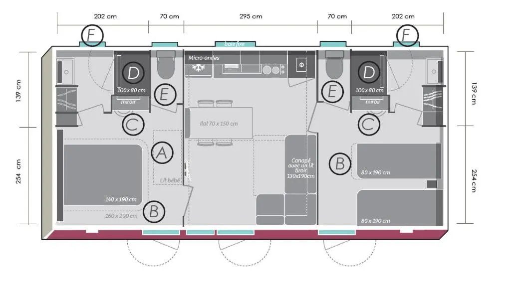 Floor plan in Camping La Pinède