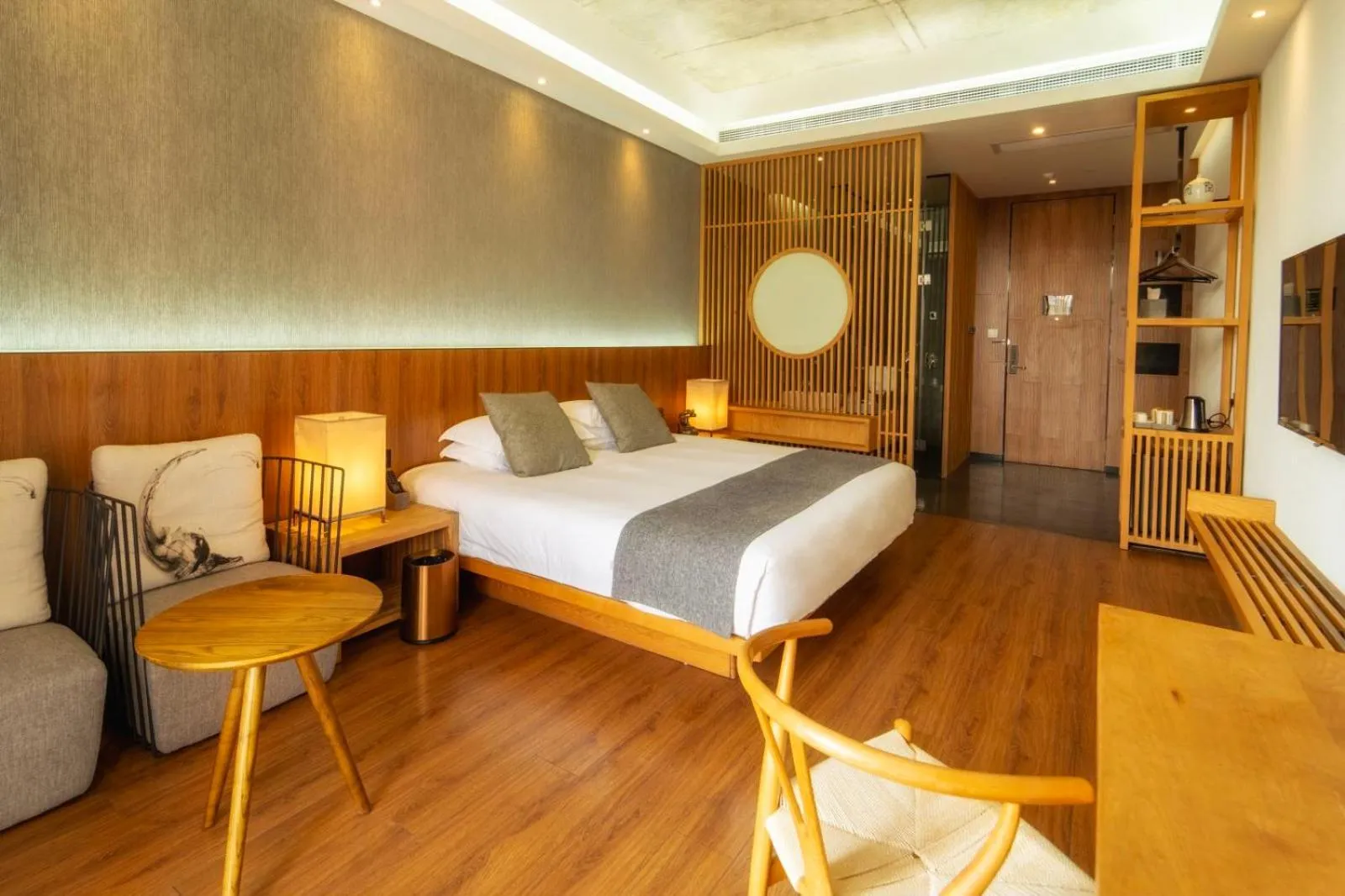 Bed in Lin Yin Art Hotel Shanghai（Pudong airport）