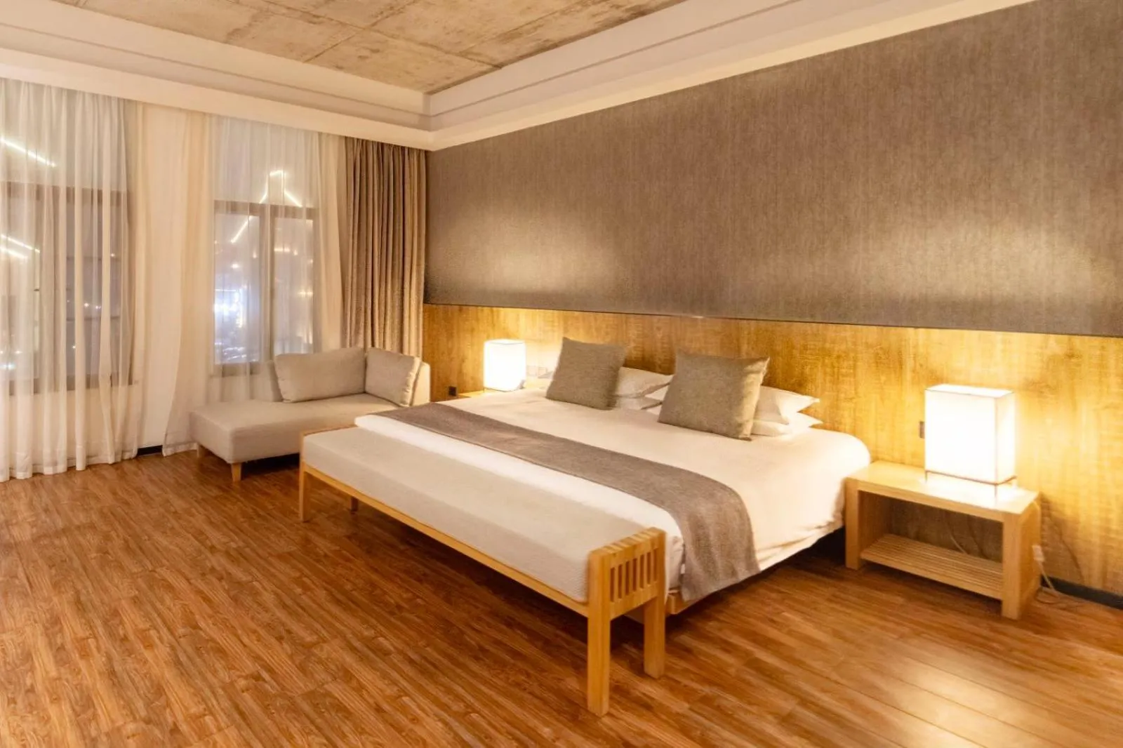 Bed in Lin Yin Art Hotel Shanghai（Pudong airport）