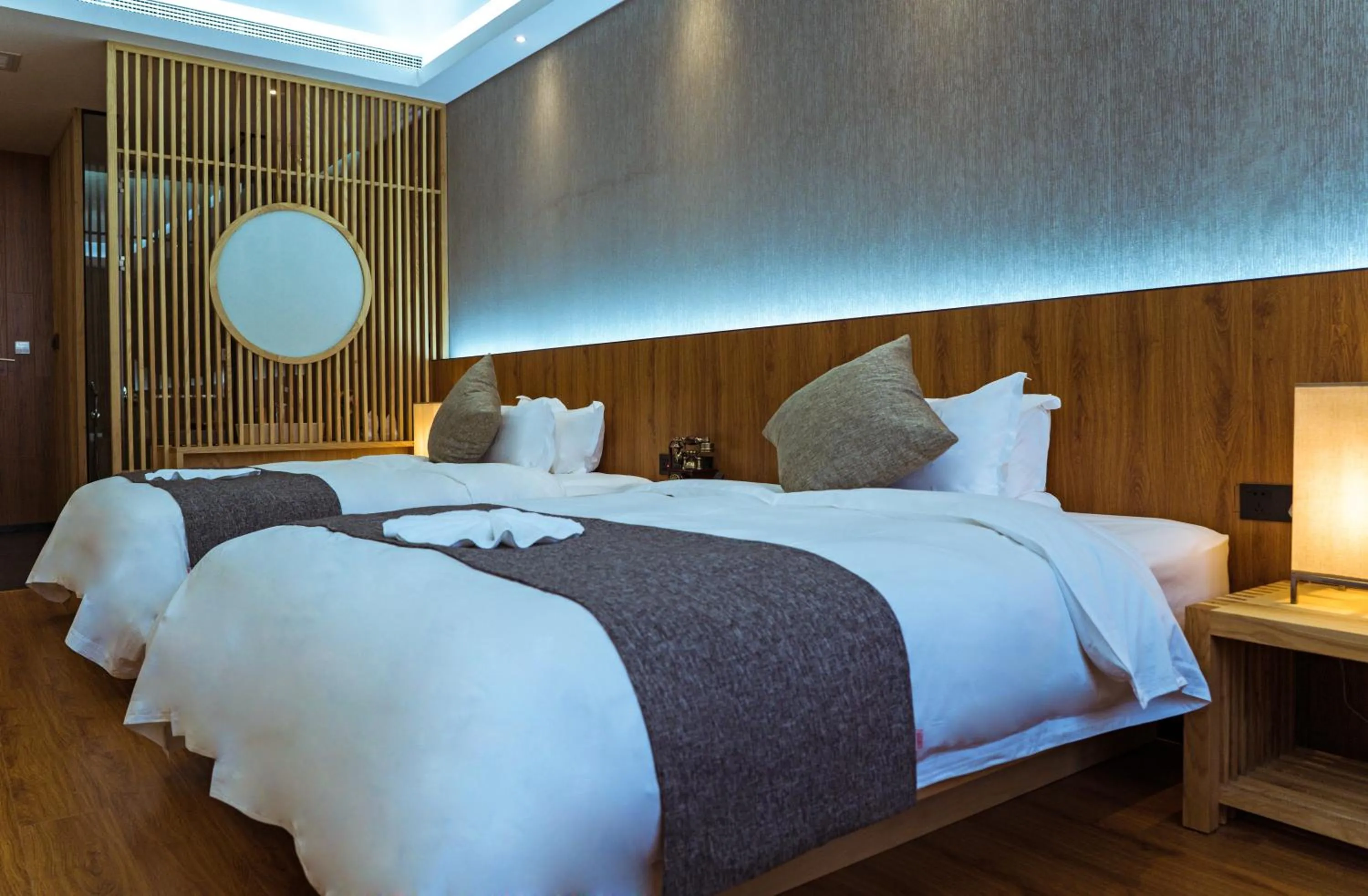 Bed in Lin Yin Art Hotel Shanghai（Pudong airport）
