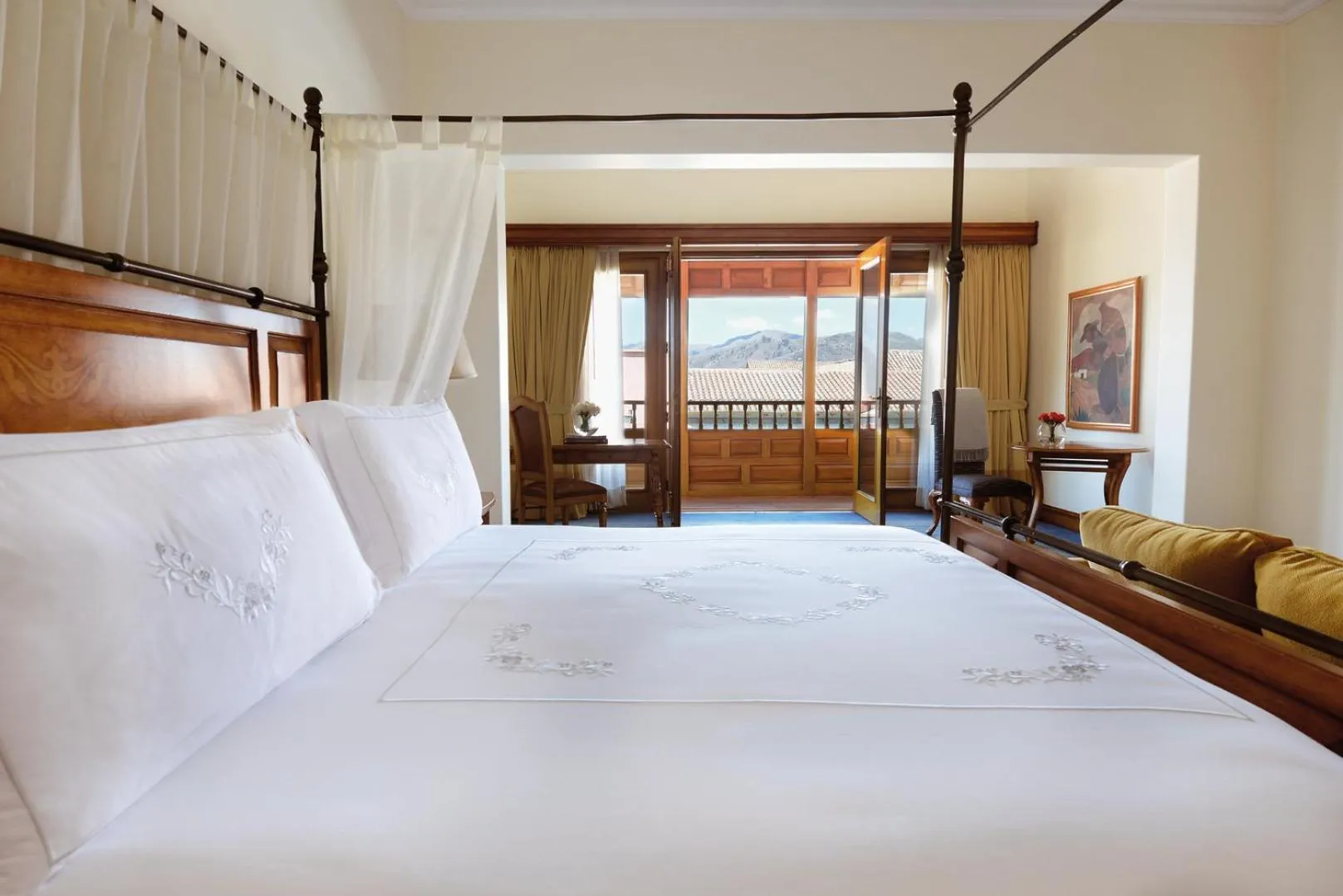 Bedroom, Bed in Palacio Nazarenas, A Belmond Hotel, Cusco