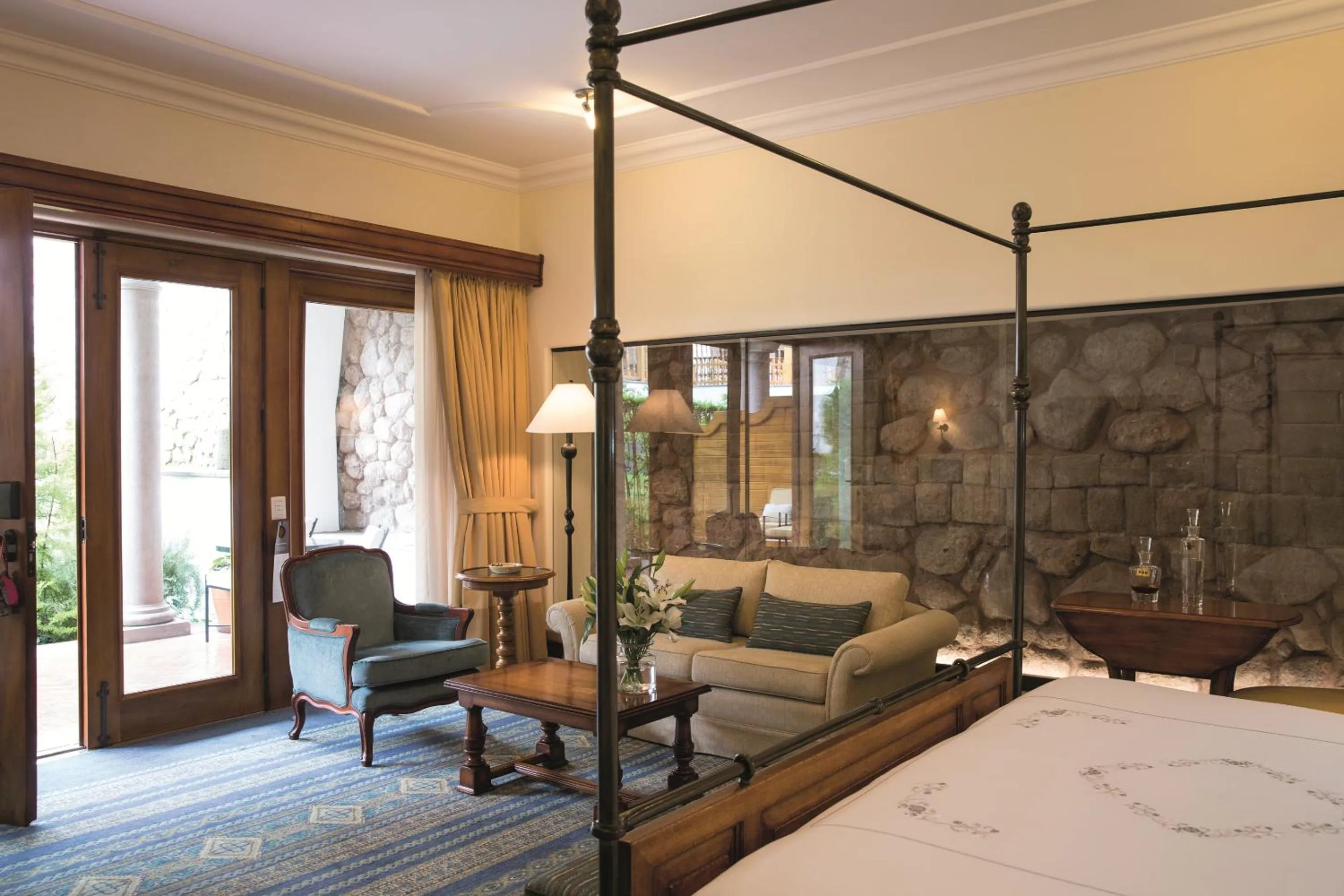 Seating area, Bed in Palacio Nazarenas, A Belmond Hotel, Cusco