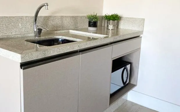 Kitchen or kitchenette in Letto Hotel Flores da Cunha