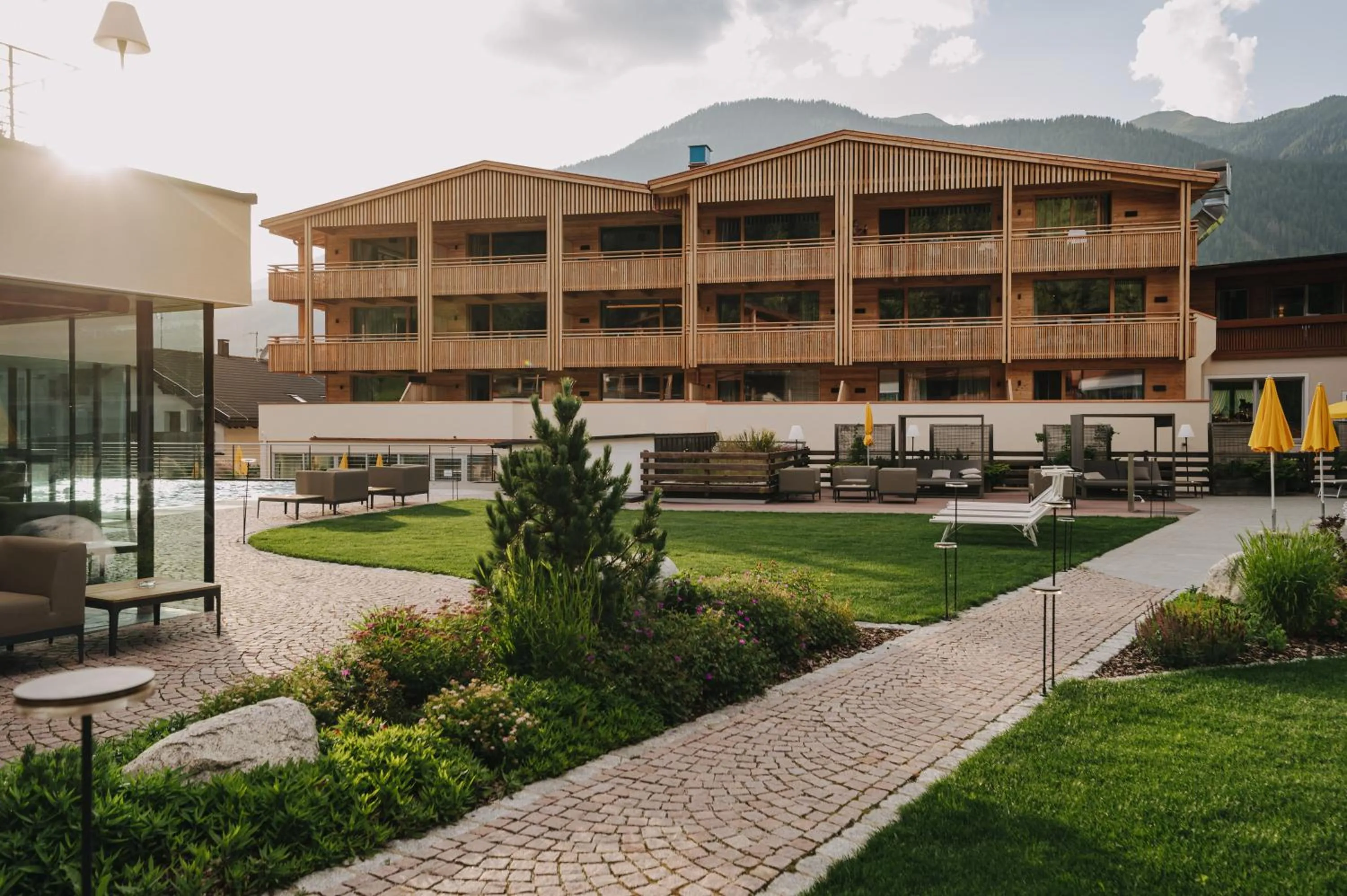 Patio in Alpine Nature Hotel Stoll