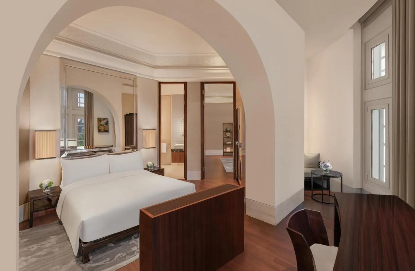 Bed in The Capitol Kempinski Hotel Singapore