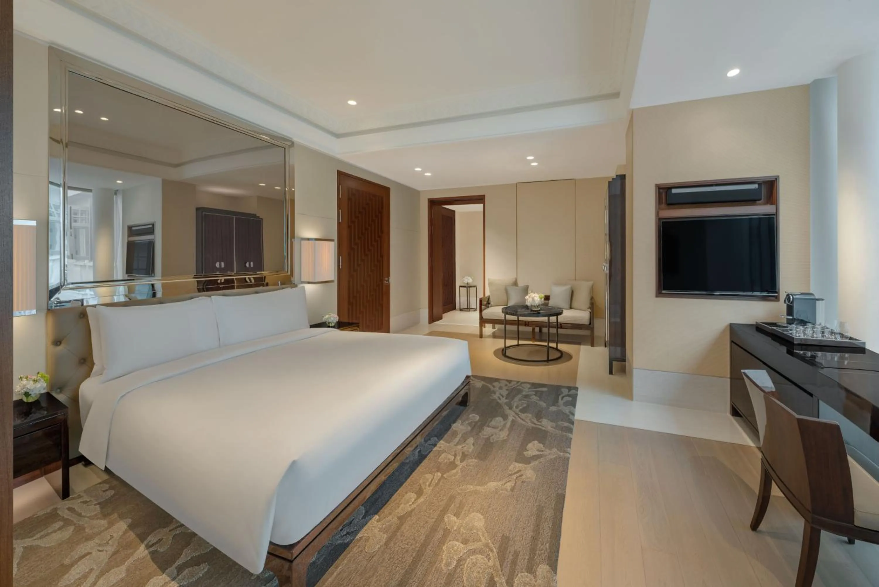 Bed in The Capitol Kempinski Hotel Singapore