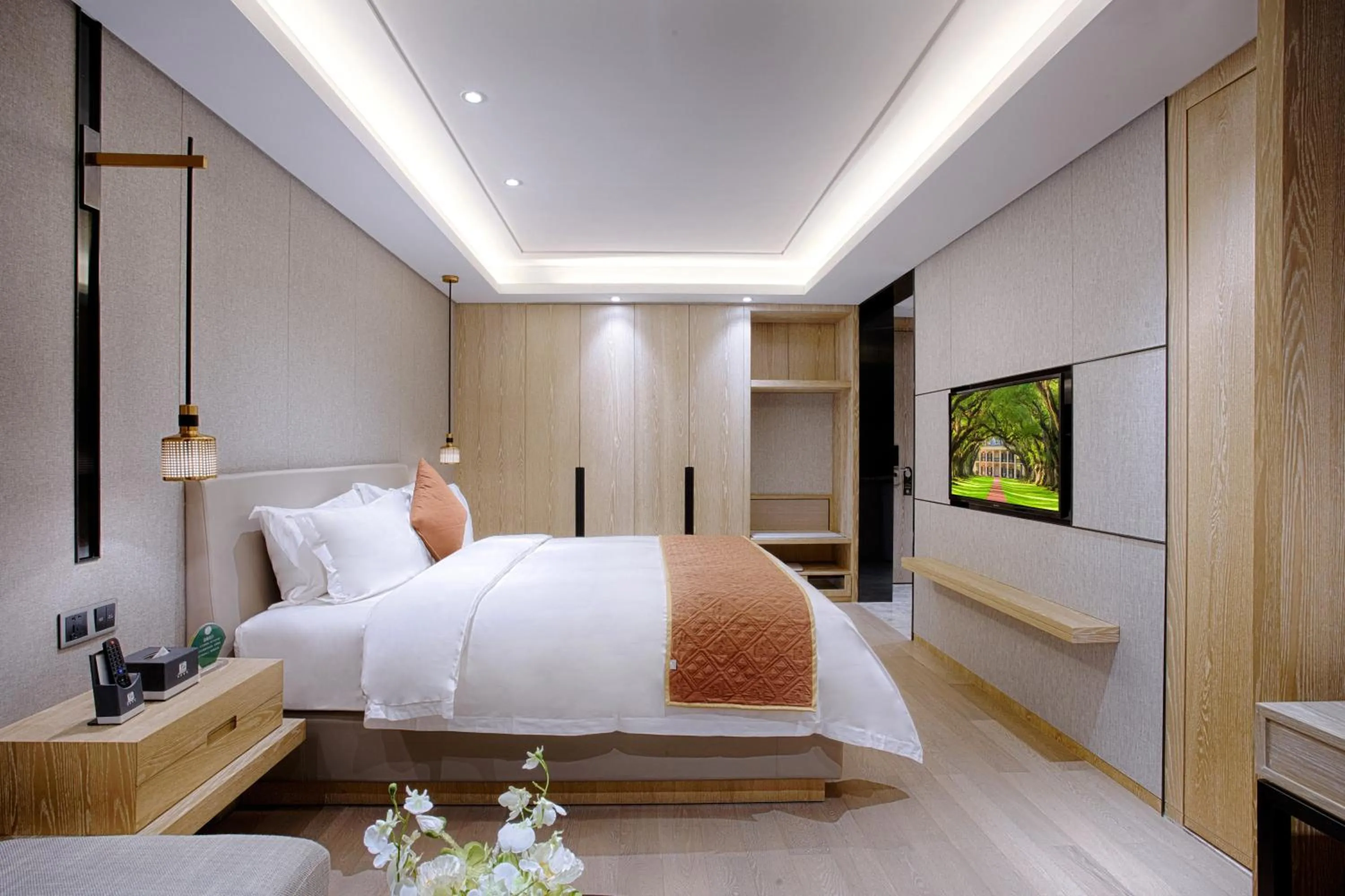 Decorative detail, Bed in Shenzhen FY Hotel