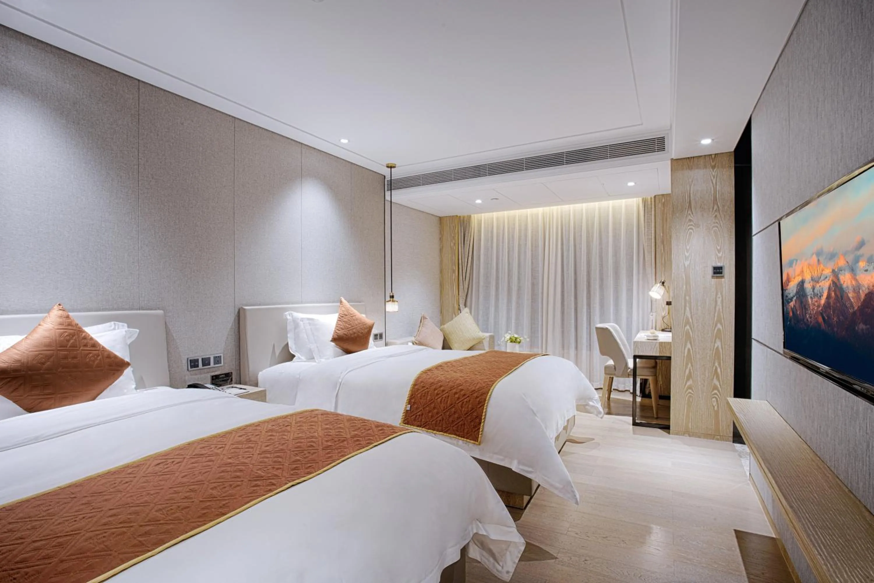 Decorative detail, Bed in Shenzhen FY Hotel