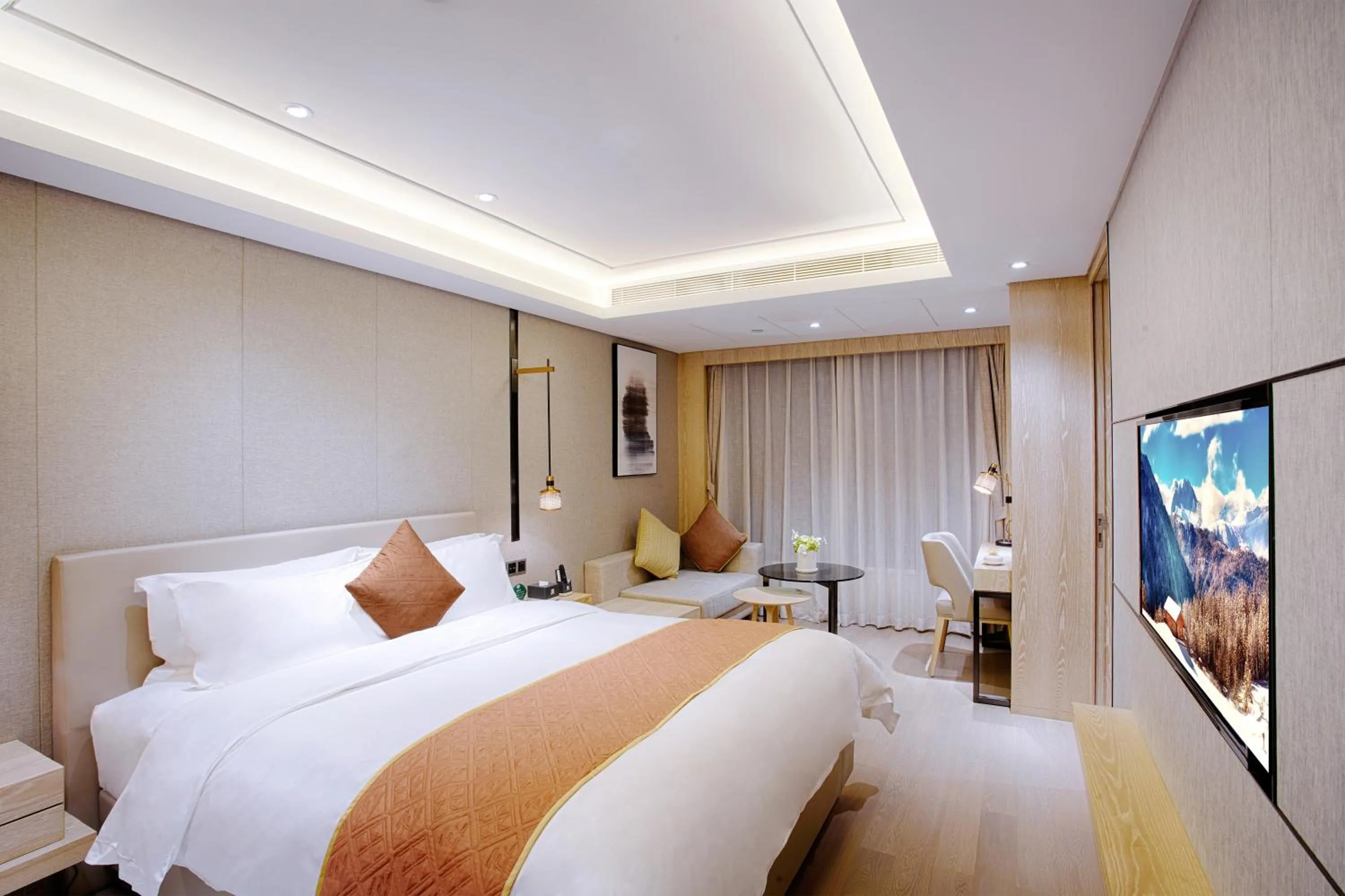 Decorative detail, Bed in Shenzhen FY Hotel