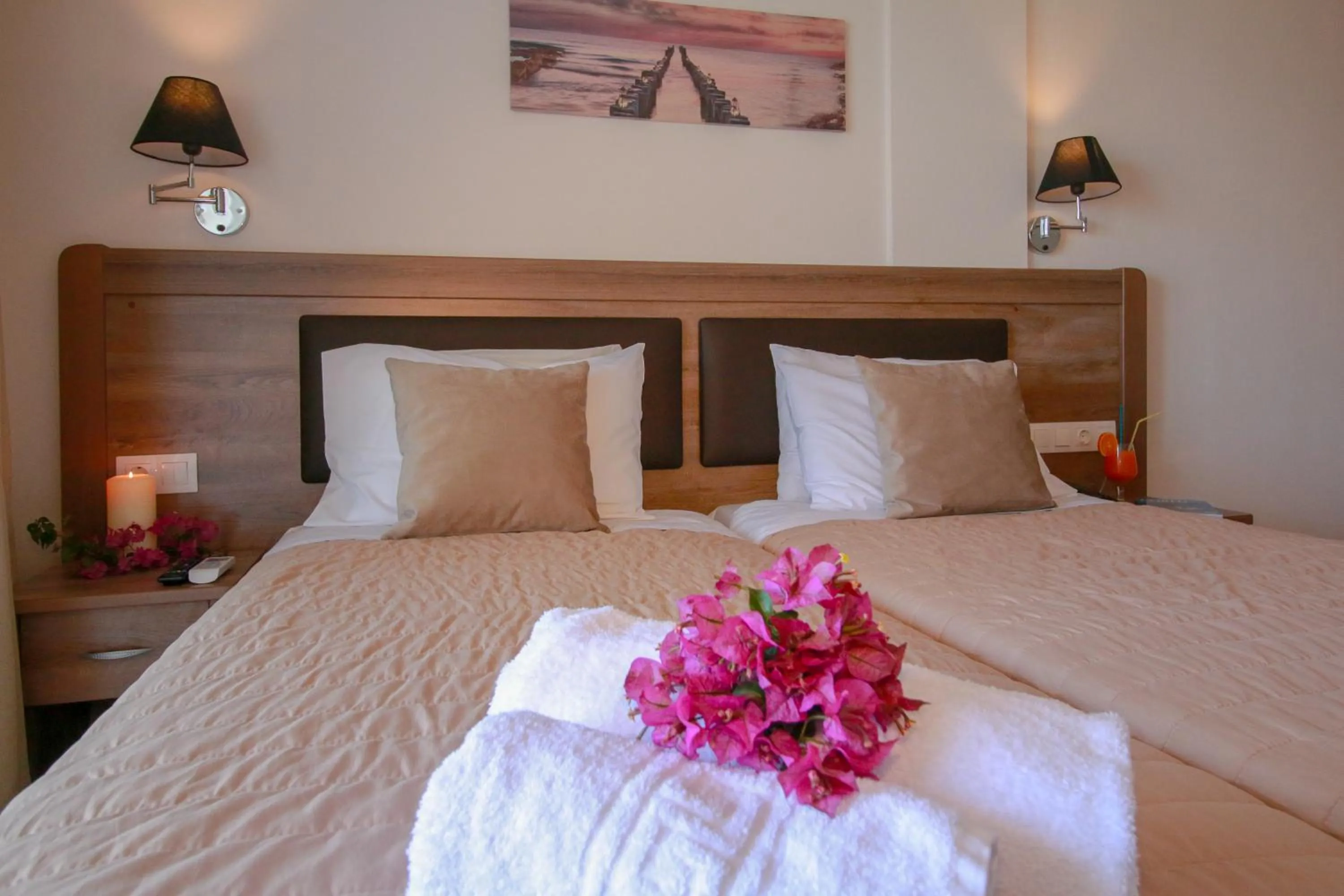 Bedroom, Bed in Hotel Yannis Corfu