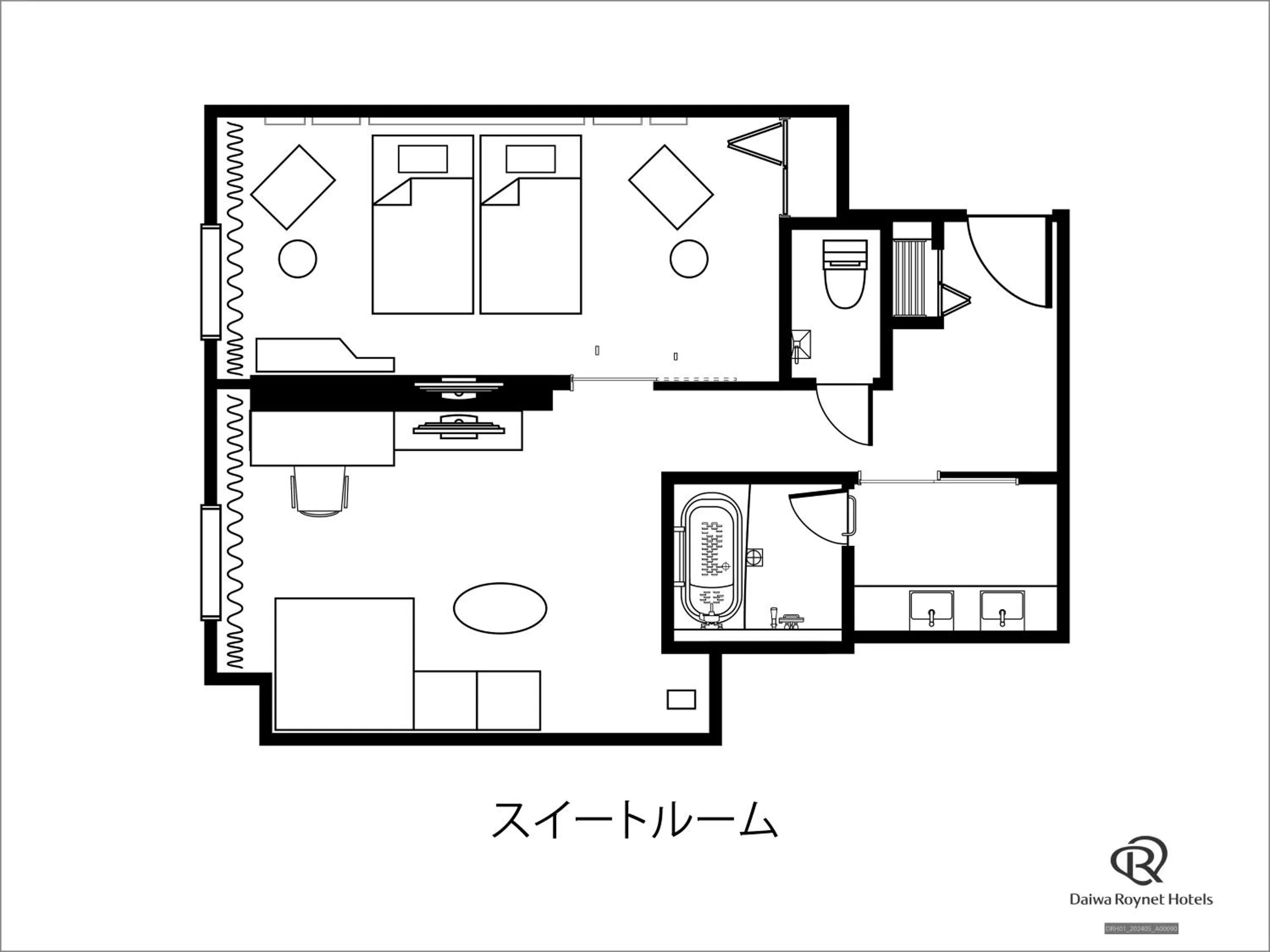 Floor plan in Daiwa Roynet Hotel Aomori