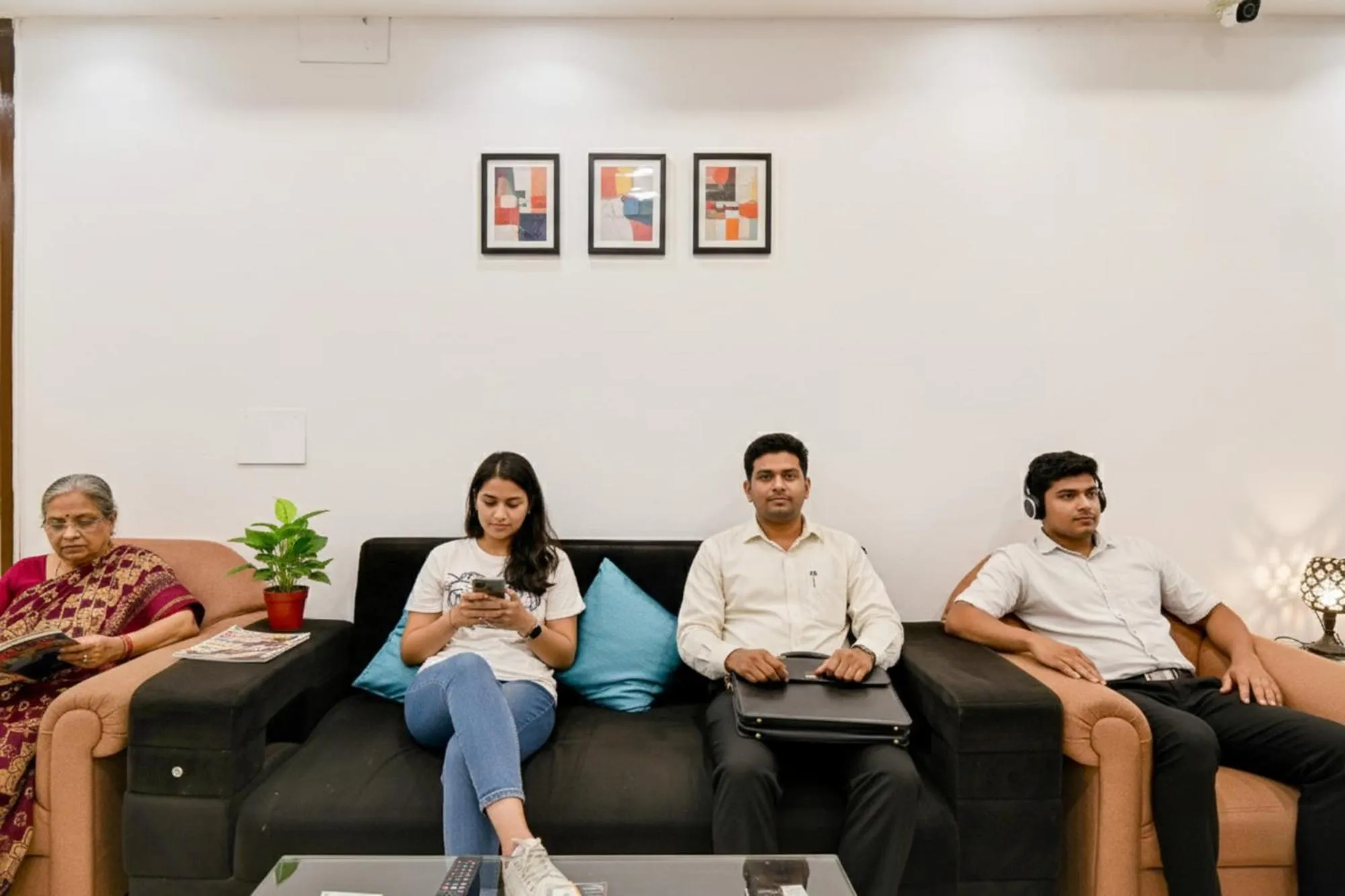 Seating area in FabHotel Seven Inn