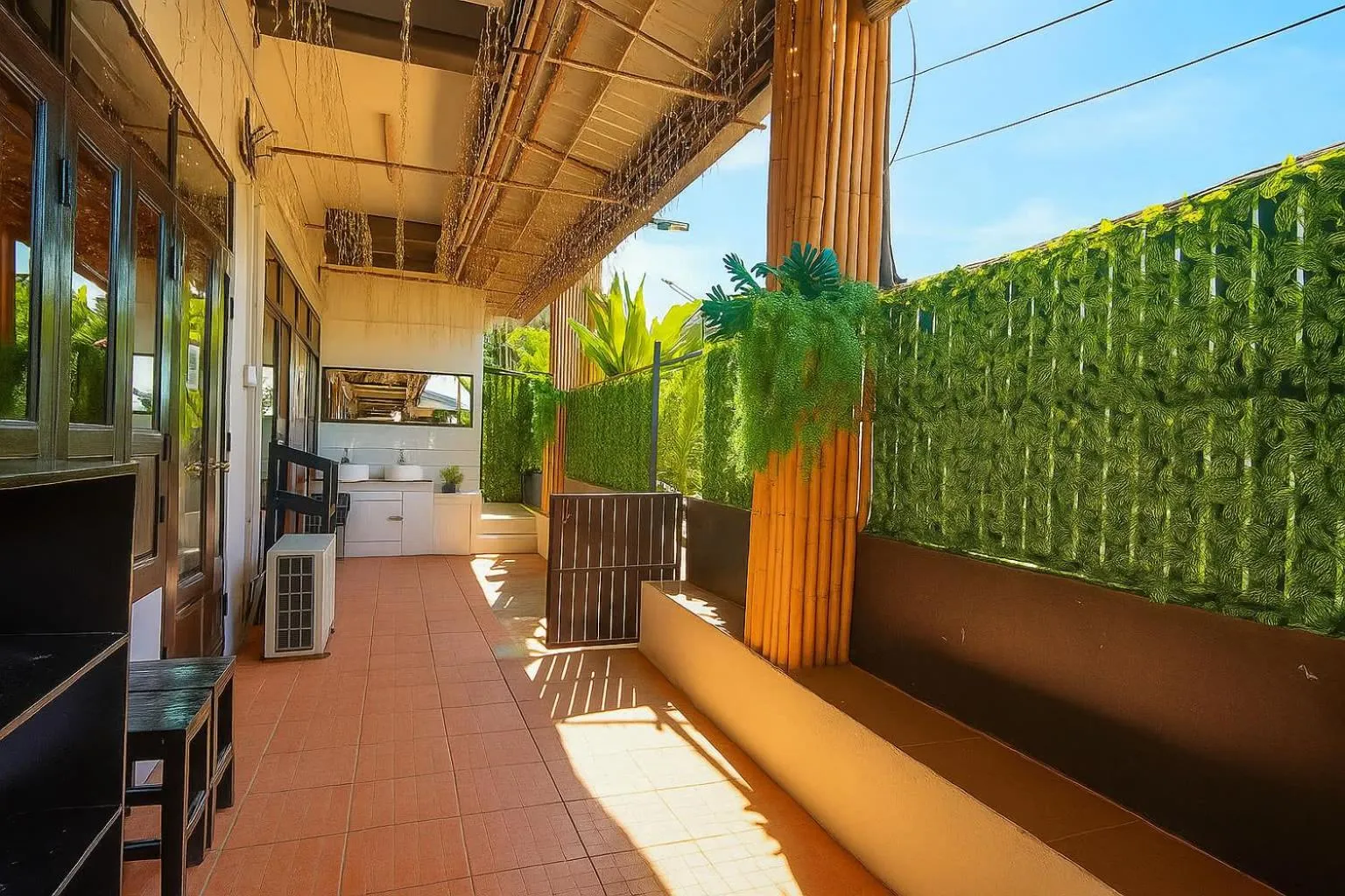 Patio in Eclipse Hostel and Bar