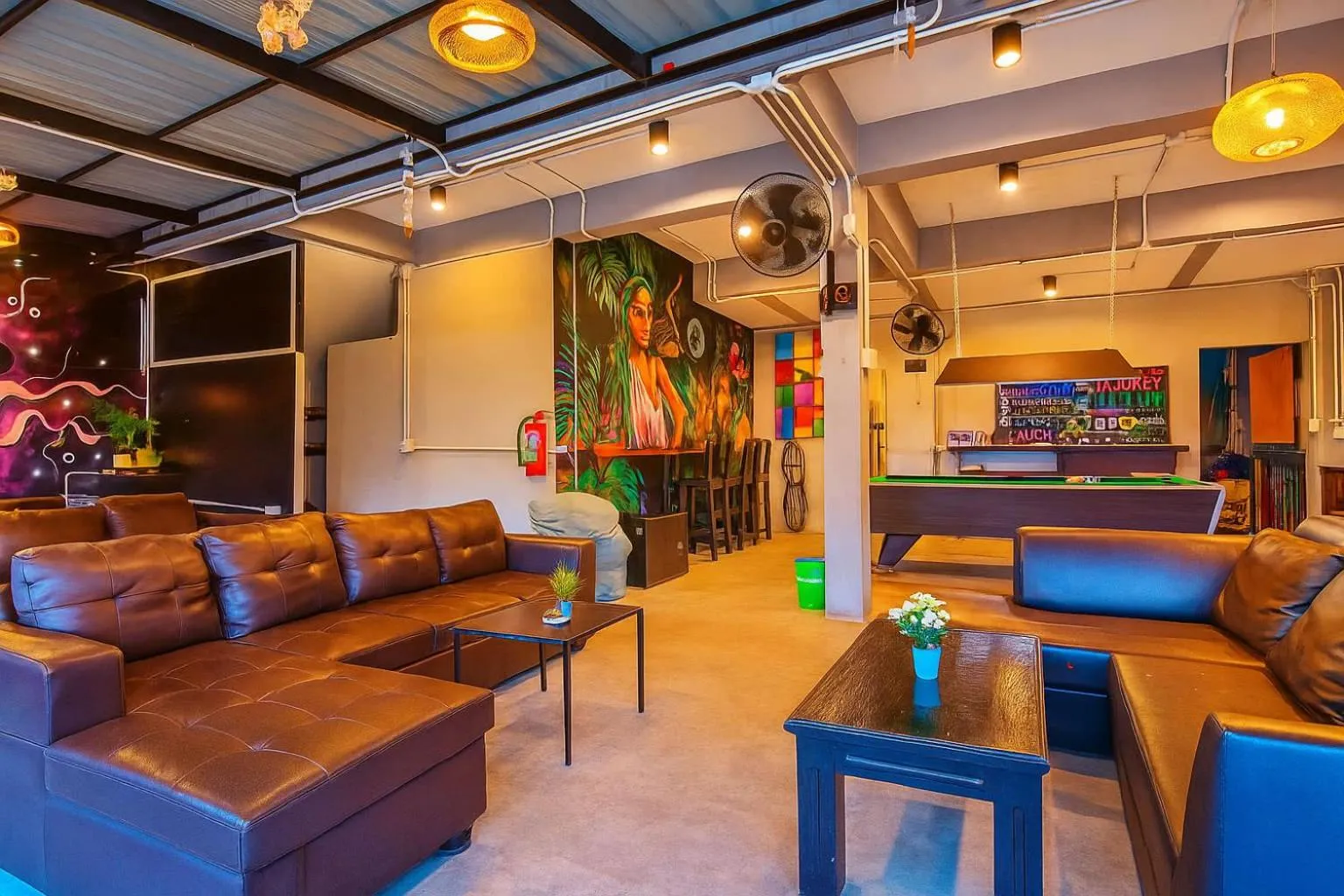 Communal lounge/ TV room in Eclipse Hostel and Bar