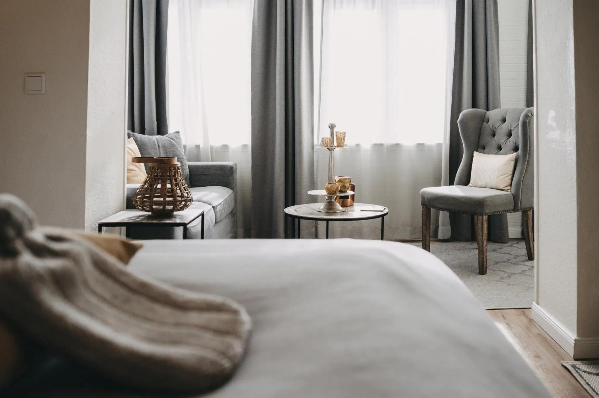 Seating area, Bed in Boutique Hotel Villa Monika