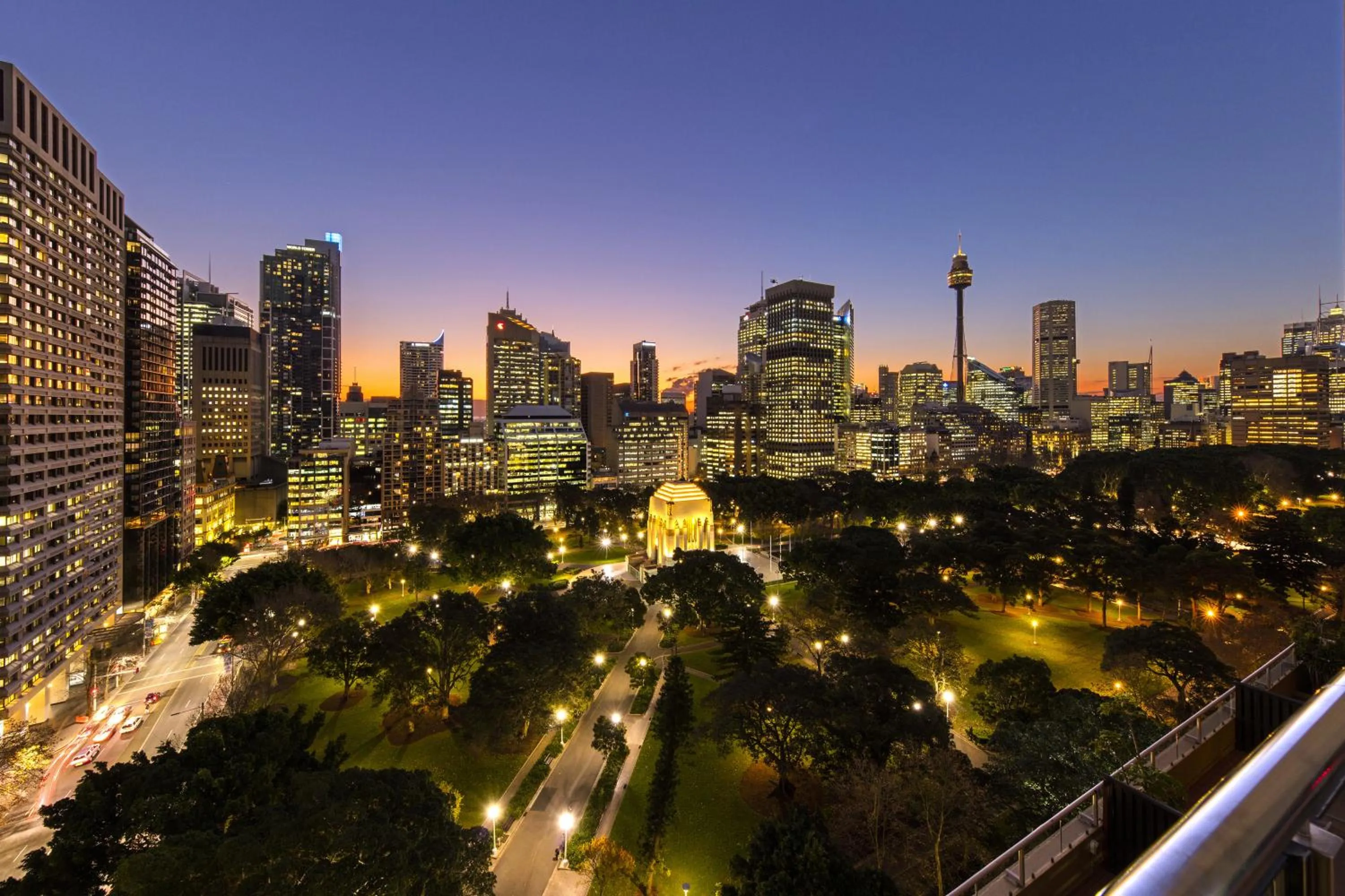 City view in Oaks Sydney Hyde Park Suites