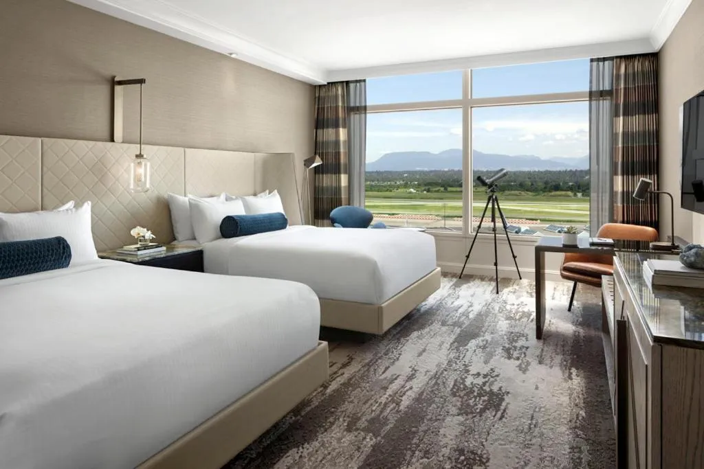 Bed in Fairmont Vancouver Airport In-Terminal Hotel