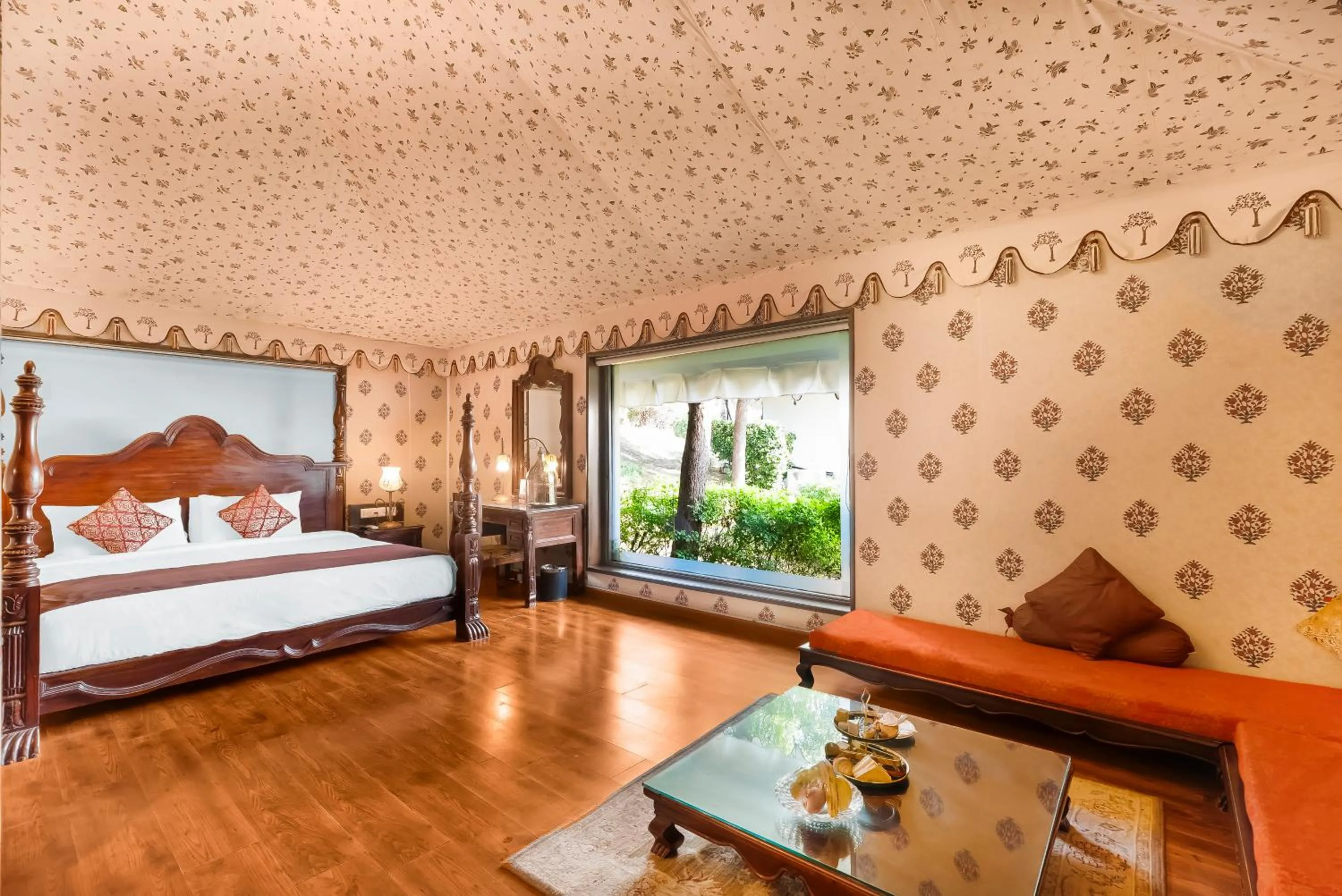 Bed in Rajasthali Resort & Spa