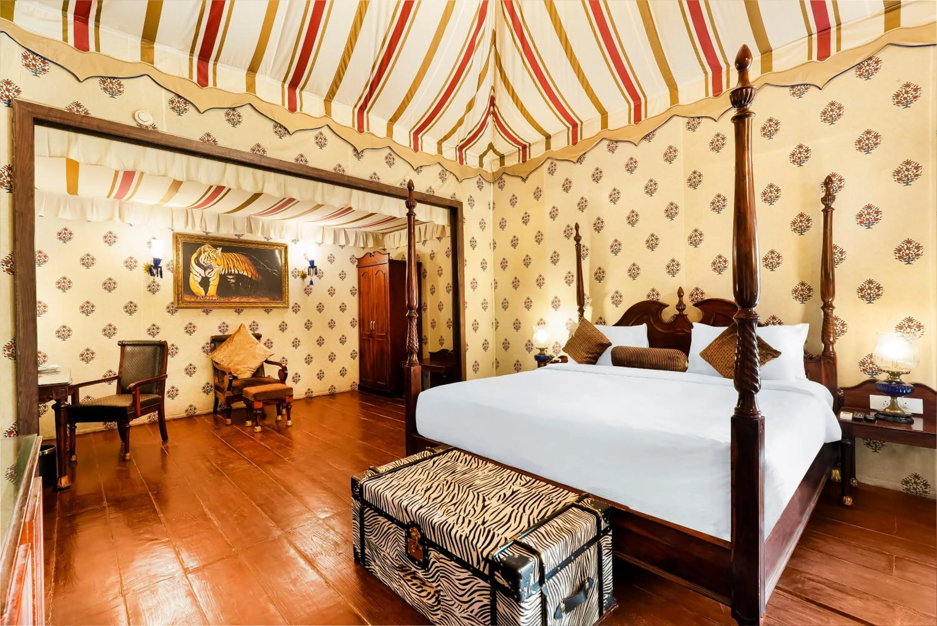 Bed in Rajasthali Resort & Spa