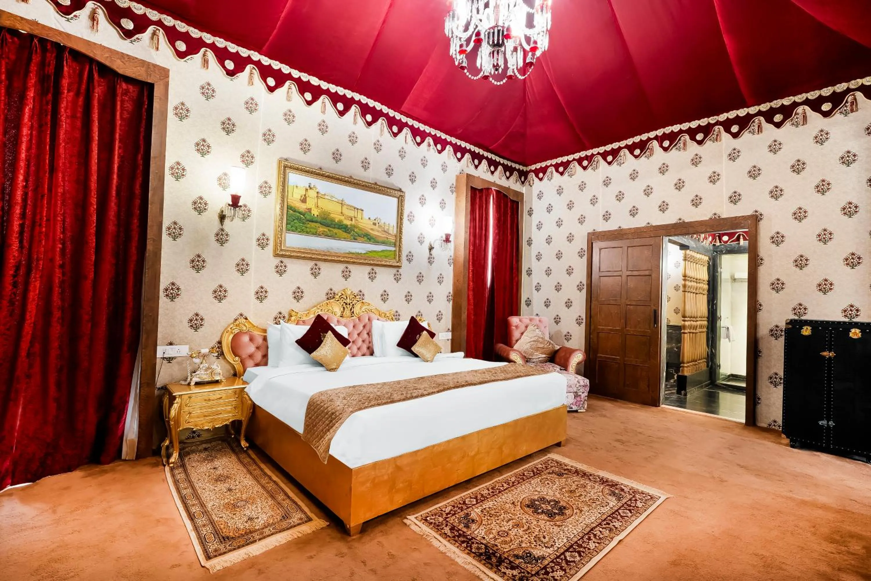 Bed in Rajasthali Resort & Spa