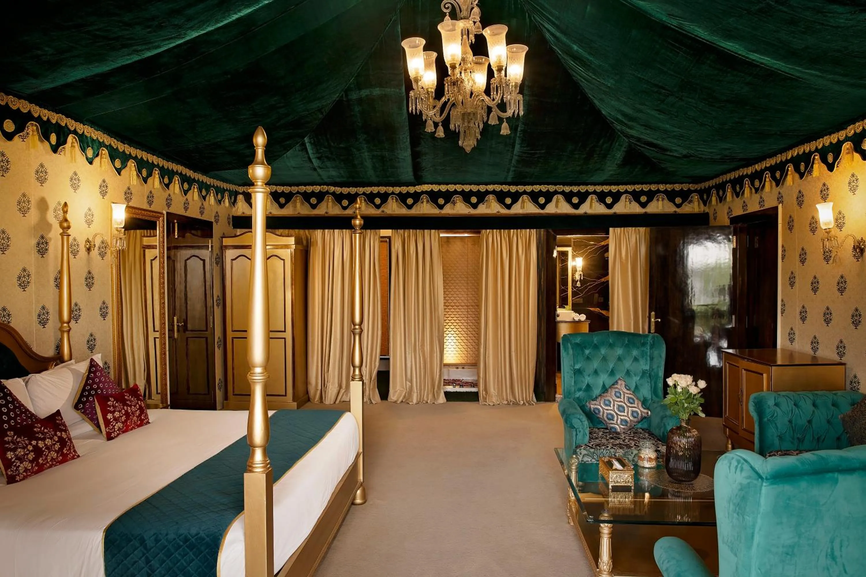 Living room, Bed in Rajasthali Resort & Spa