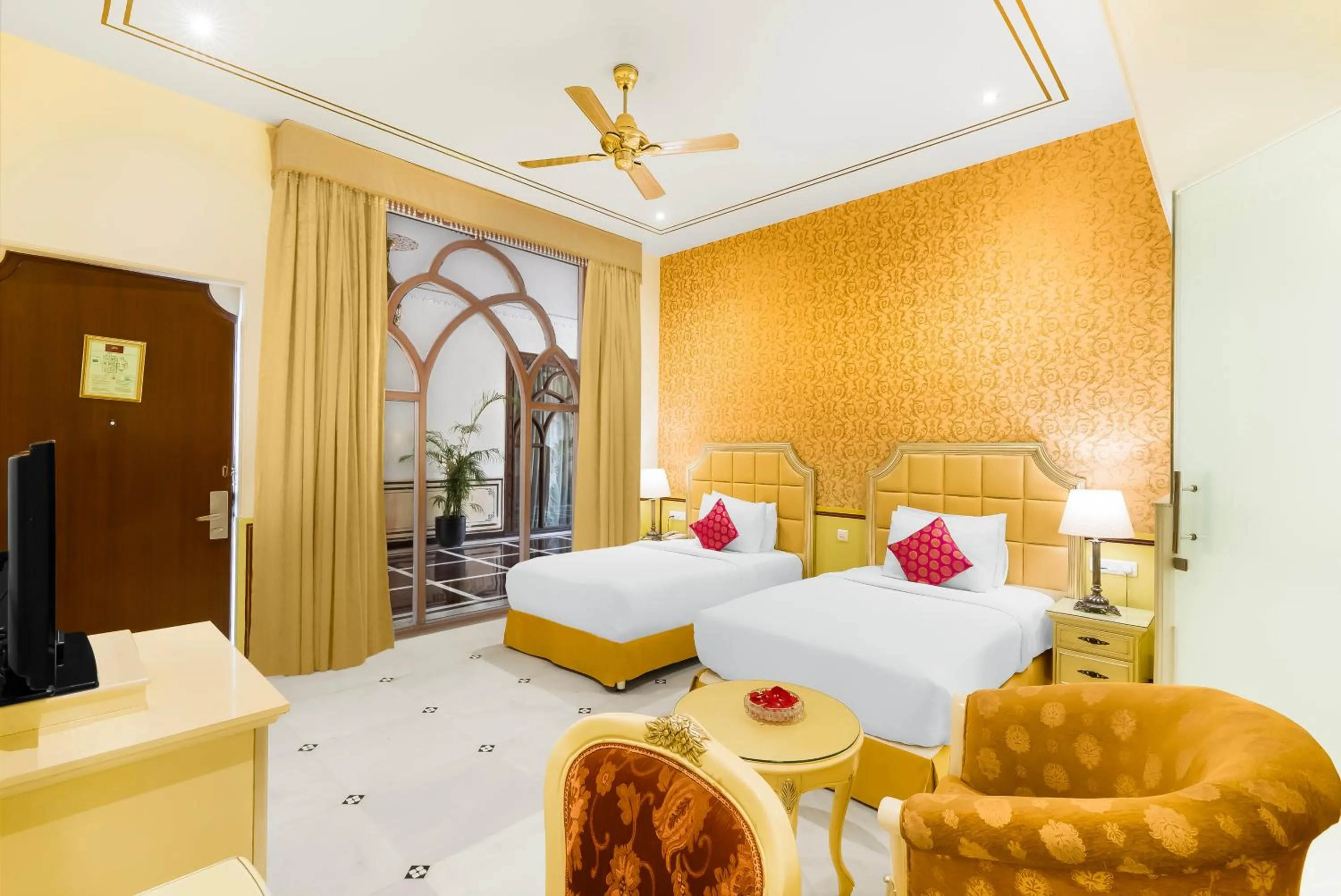 Bed in Rajasthali Resort & Spa