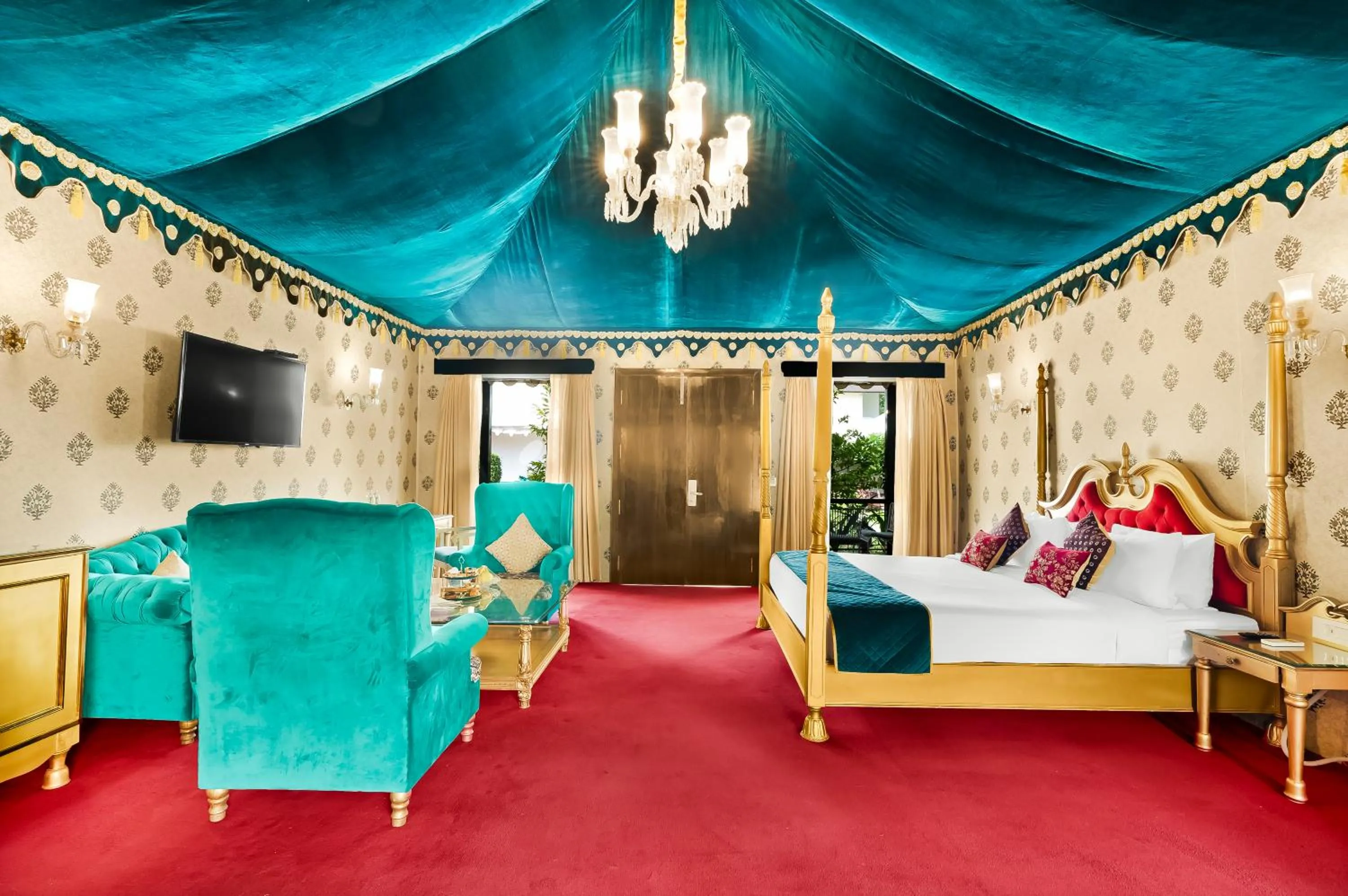 Bed in Rajasthali Resort & Spa