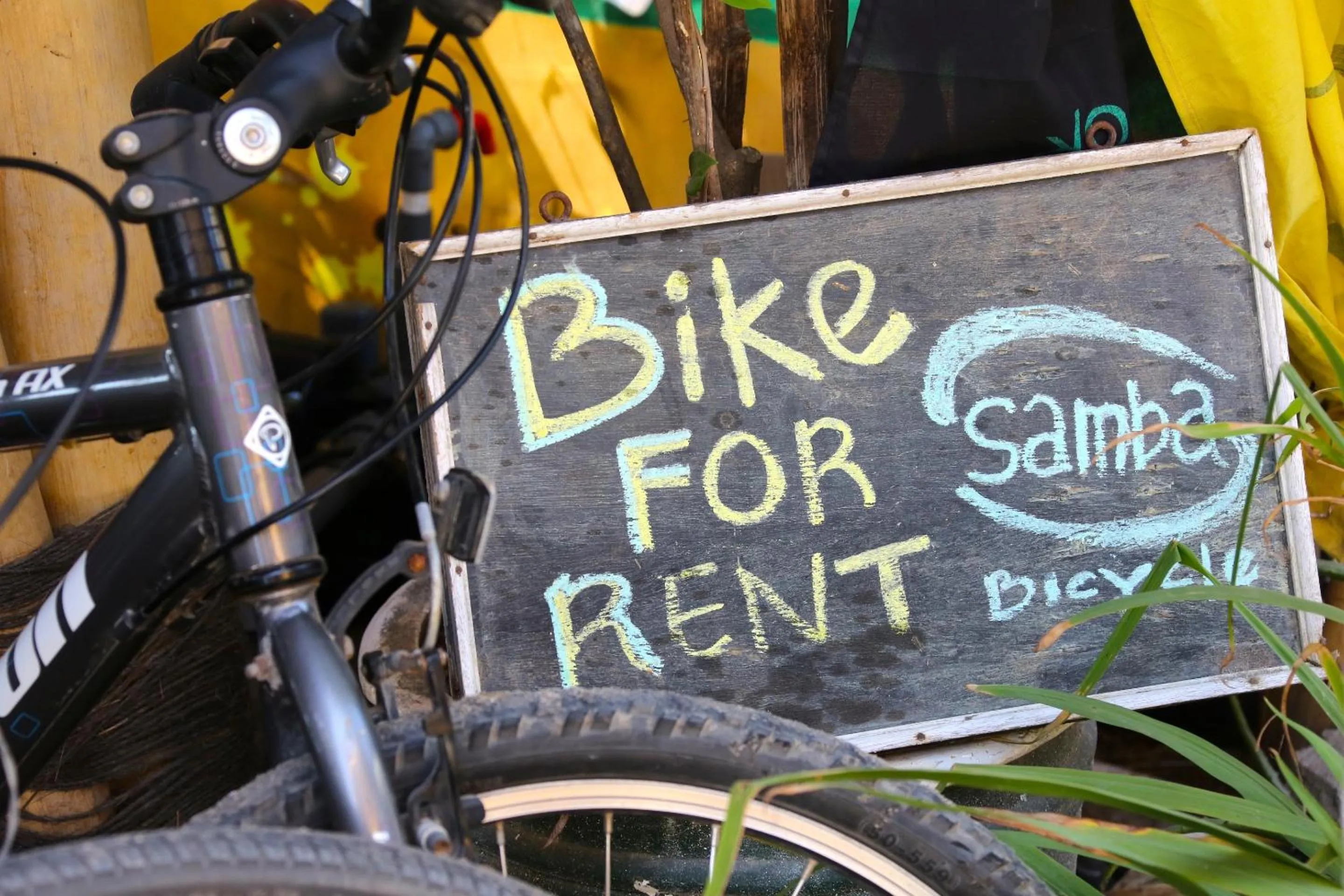 Cycling in Samba Villas Beachfront View
