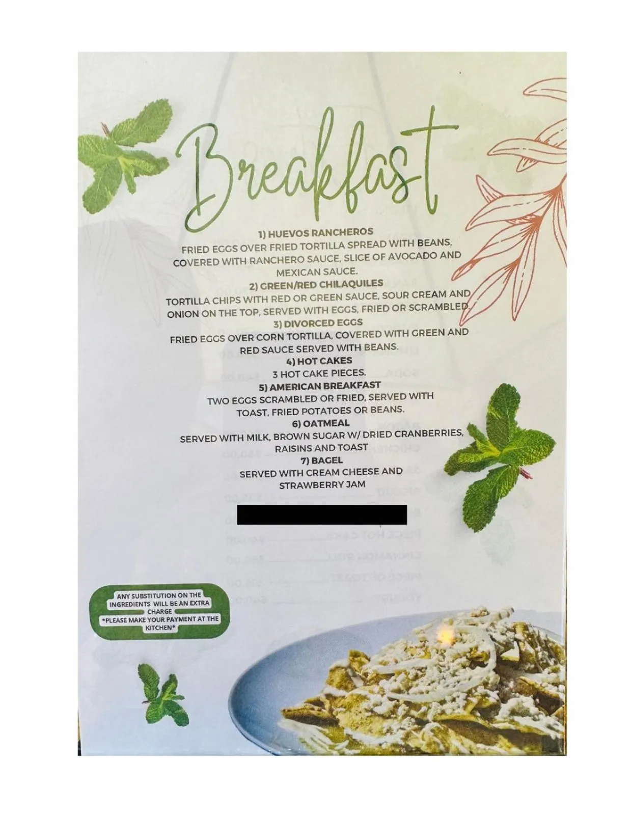 Food and drinks in Casa de Leyendas