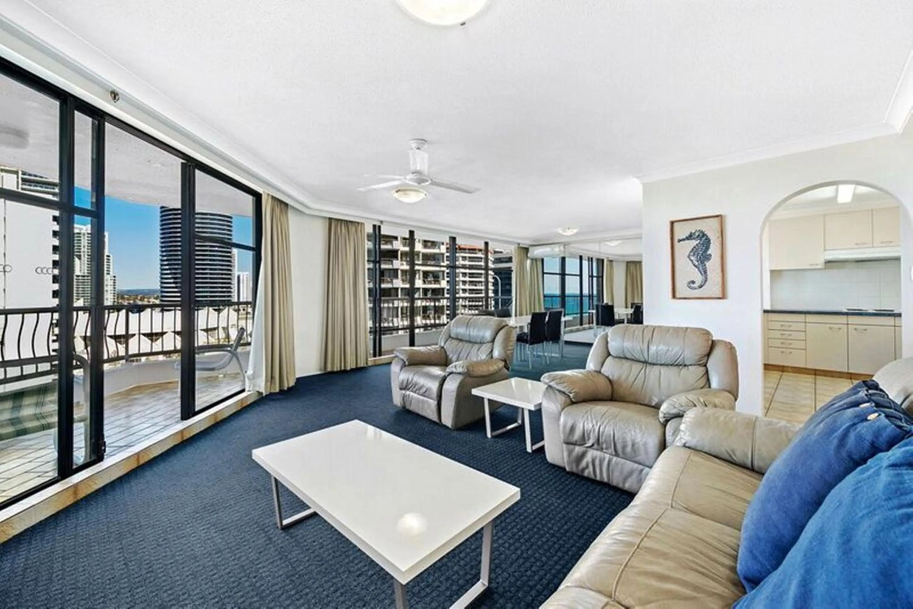 Living room in ULTIQA Beach Haven on Broadbeach