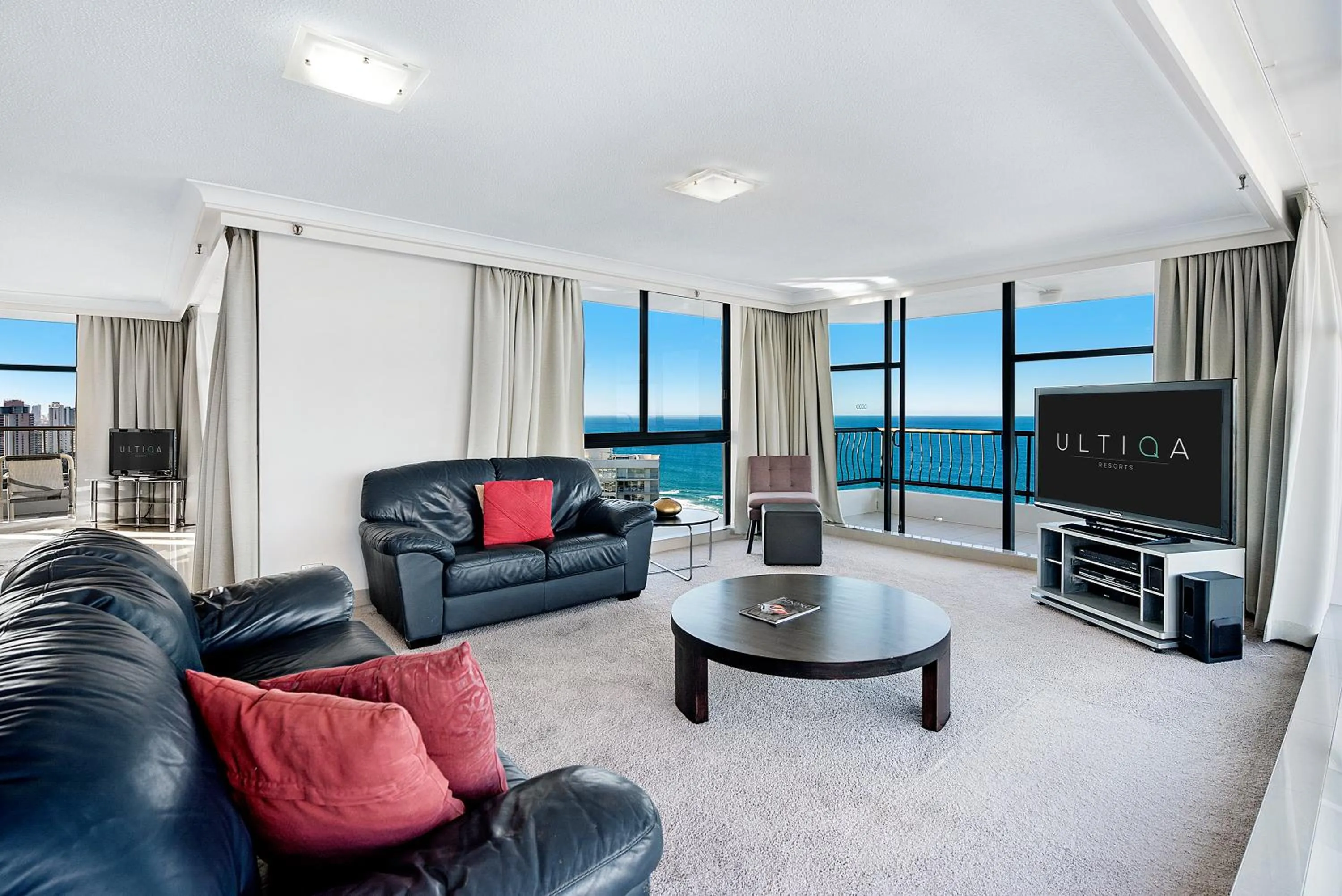 Living room in ULTIQA Beach Haven on Broadbeach