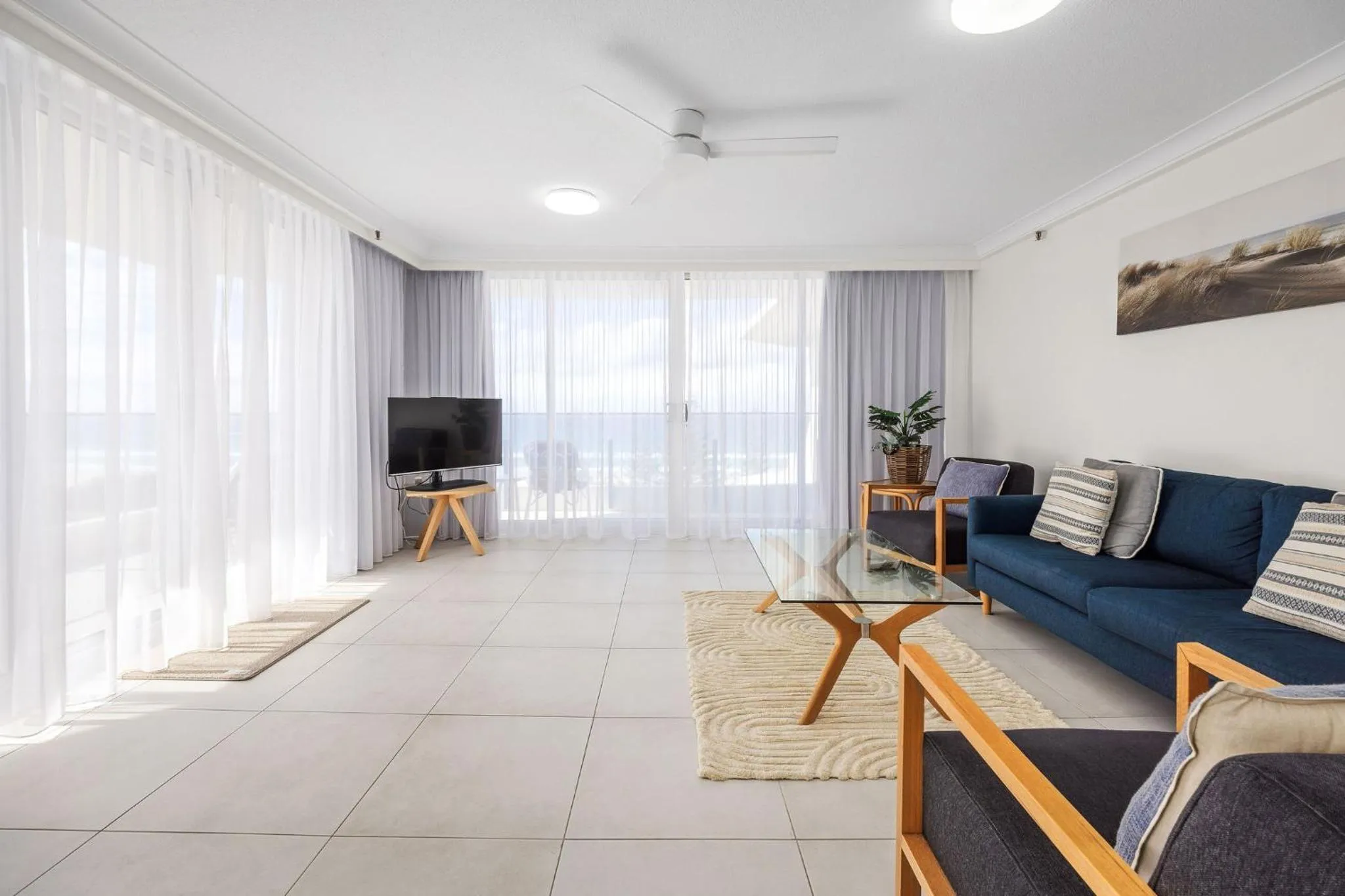 Living room in ULTIQA Beach Haven on Broadbeach