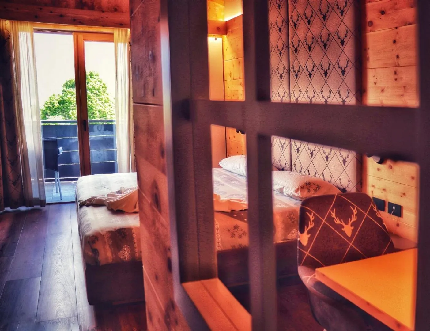 Bed in Hotel Panorama Wellness & Resort