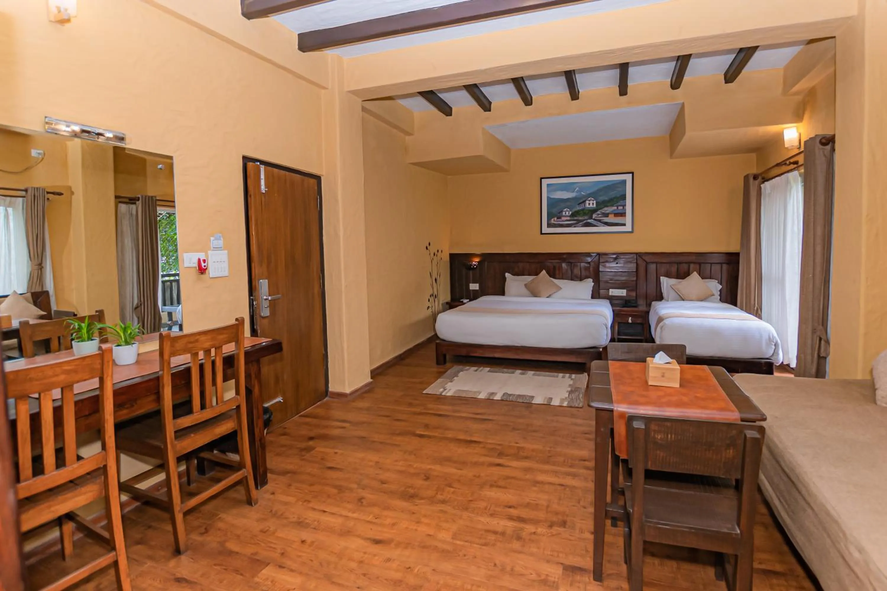 Bed in Pokhara Boutique Hotel