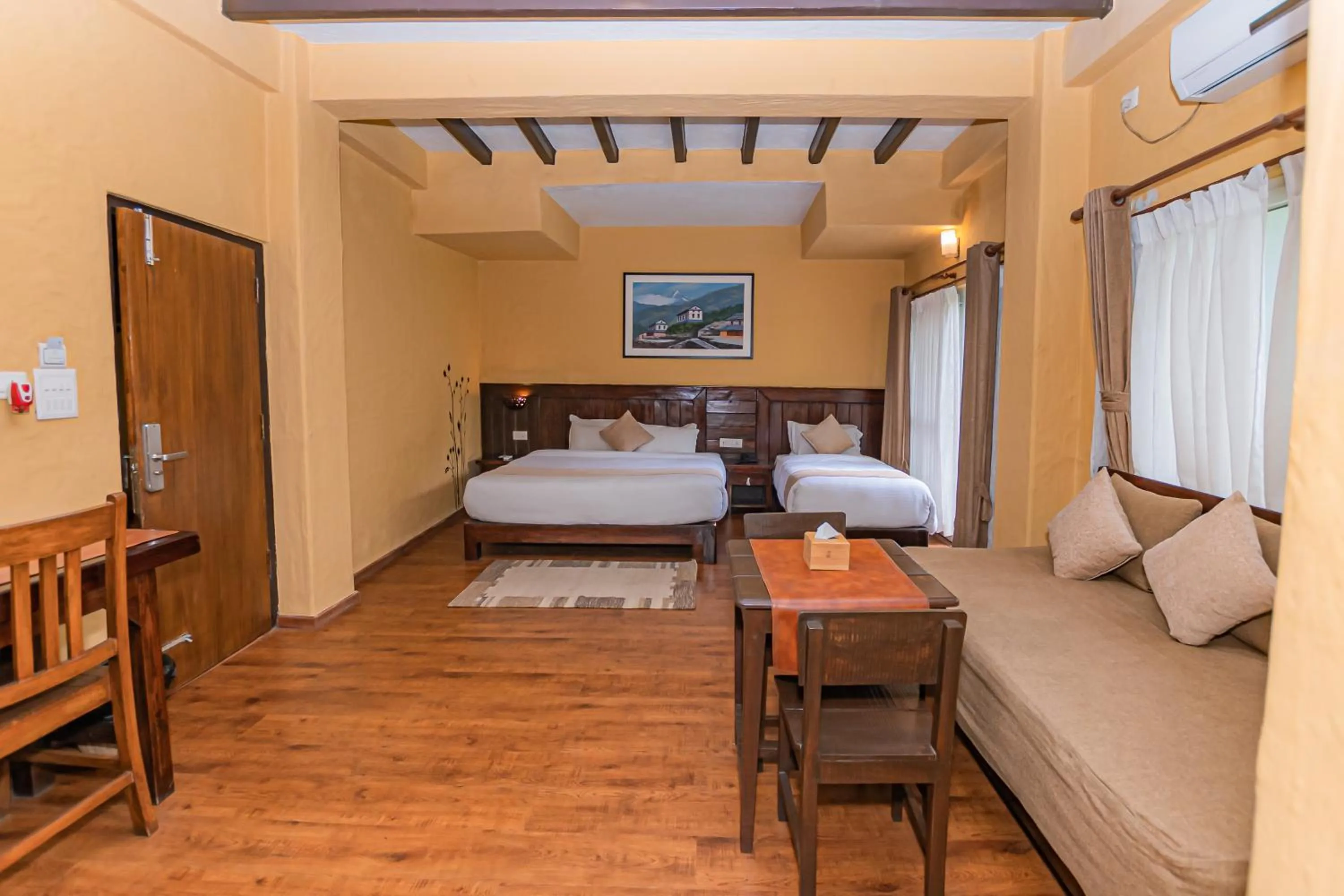 Bed in Pokhara Boutique Hotel