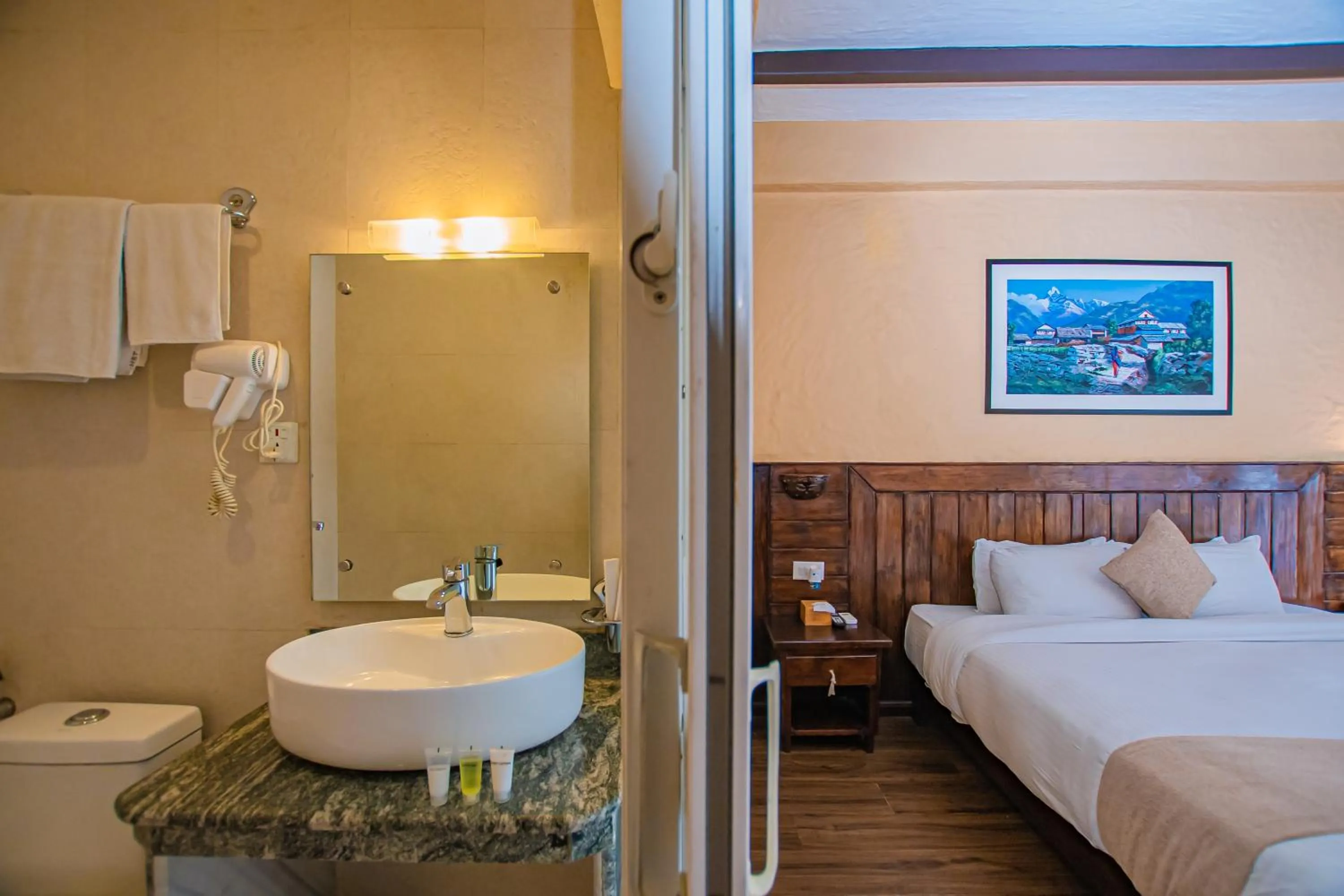 Toilet, Bed in Pokhara Boutique Hotel